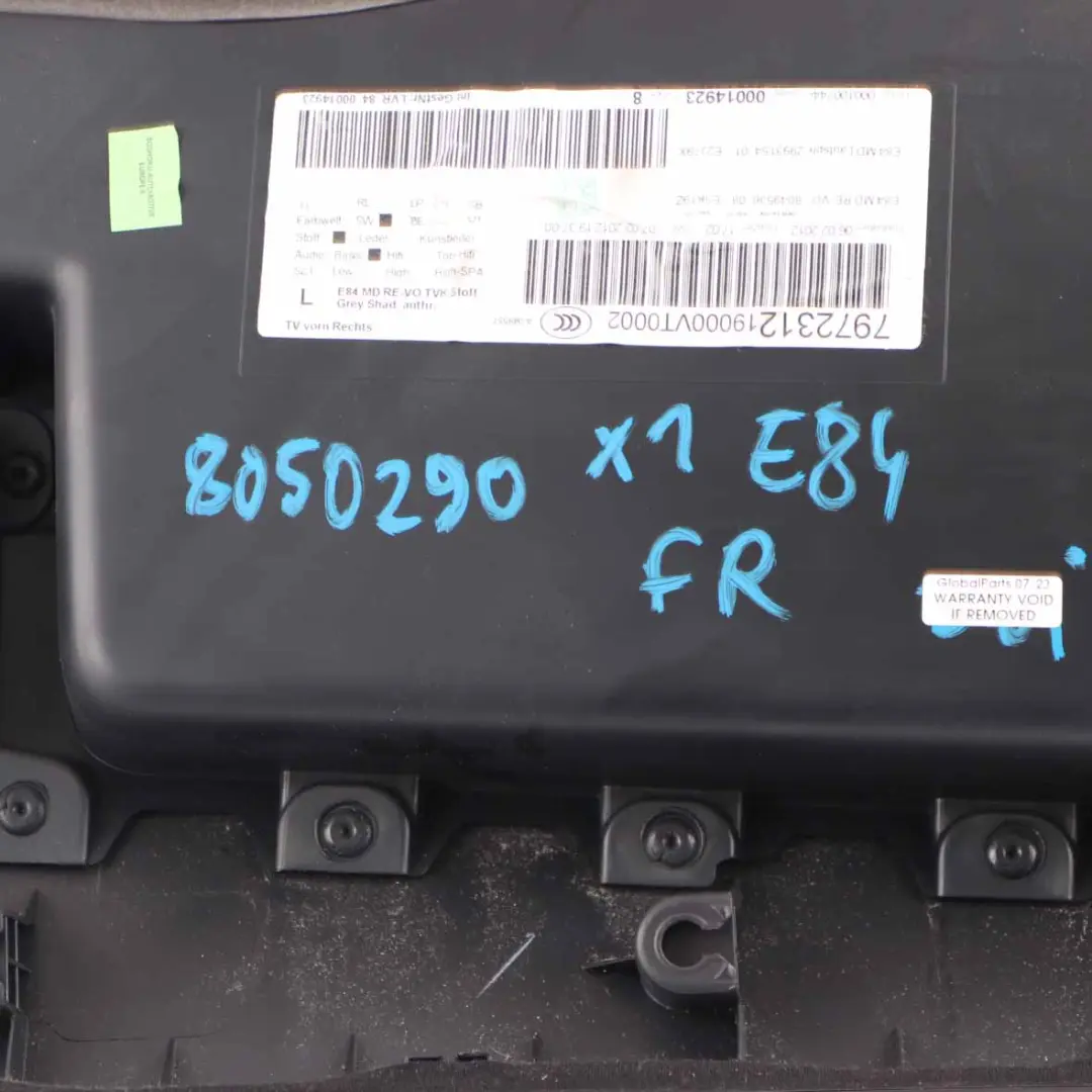 BMW X1 E84 Carte De Porte Avant Droite Garniture De Porte Tissu Anthracite - SKU 8050290 - Numéro de pièce 7327187