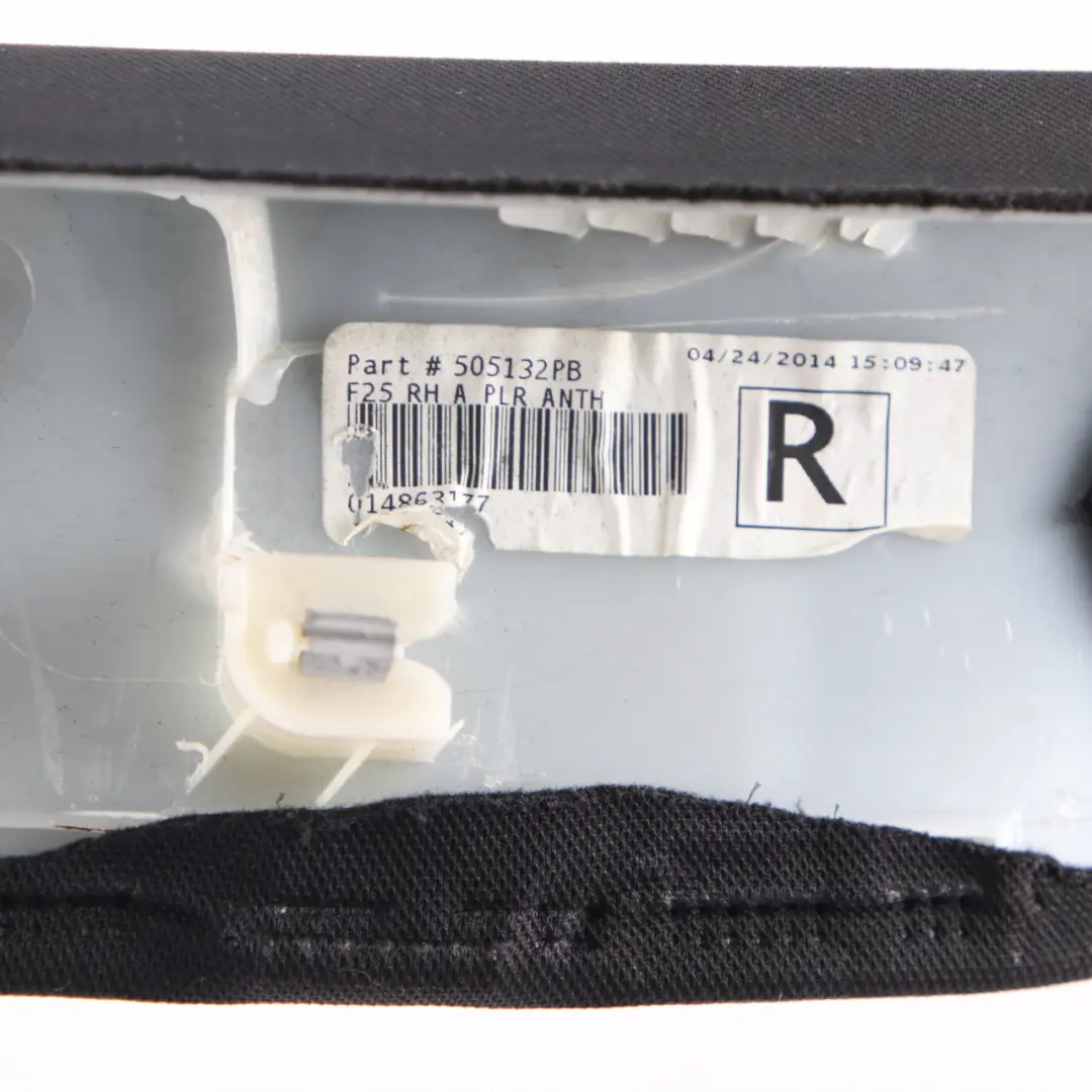 Säule Abdeckung Säule Trim Panel rechts Anthrazit für BMW X3 F25 A mit Teilenummer 8050322 BMW X3 F25 A Säule Abdeckung Säule Trim Panel rechts Anthrazit - SKU 8050322 - Teilenummer 8050322