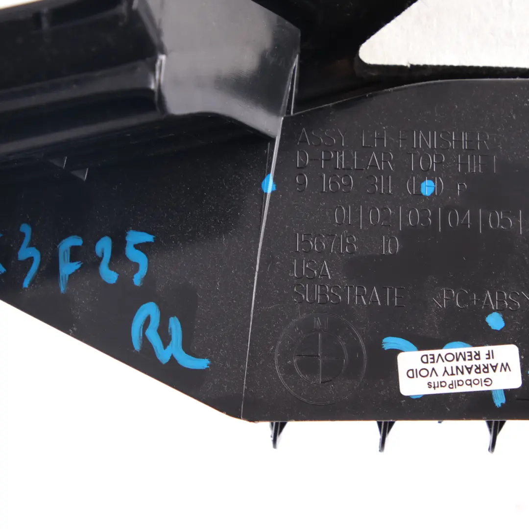 Trim Pillar D Cover Rear Left N/S Column Panelling Anthrazit 9169311 to BMW X3 F25 with Part number 8050331 BMW X3 F25 Trim Pillar D Cover Rear Left N/S Column Panelling Anthrazit 9169311 - SKU 8050331 - Part number 8050331