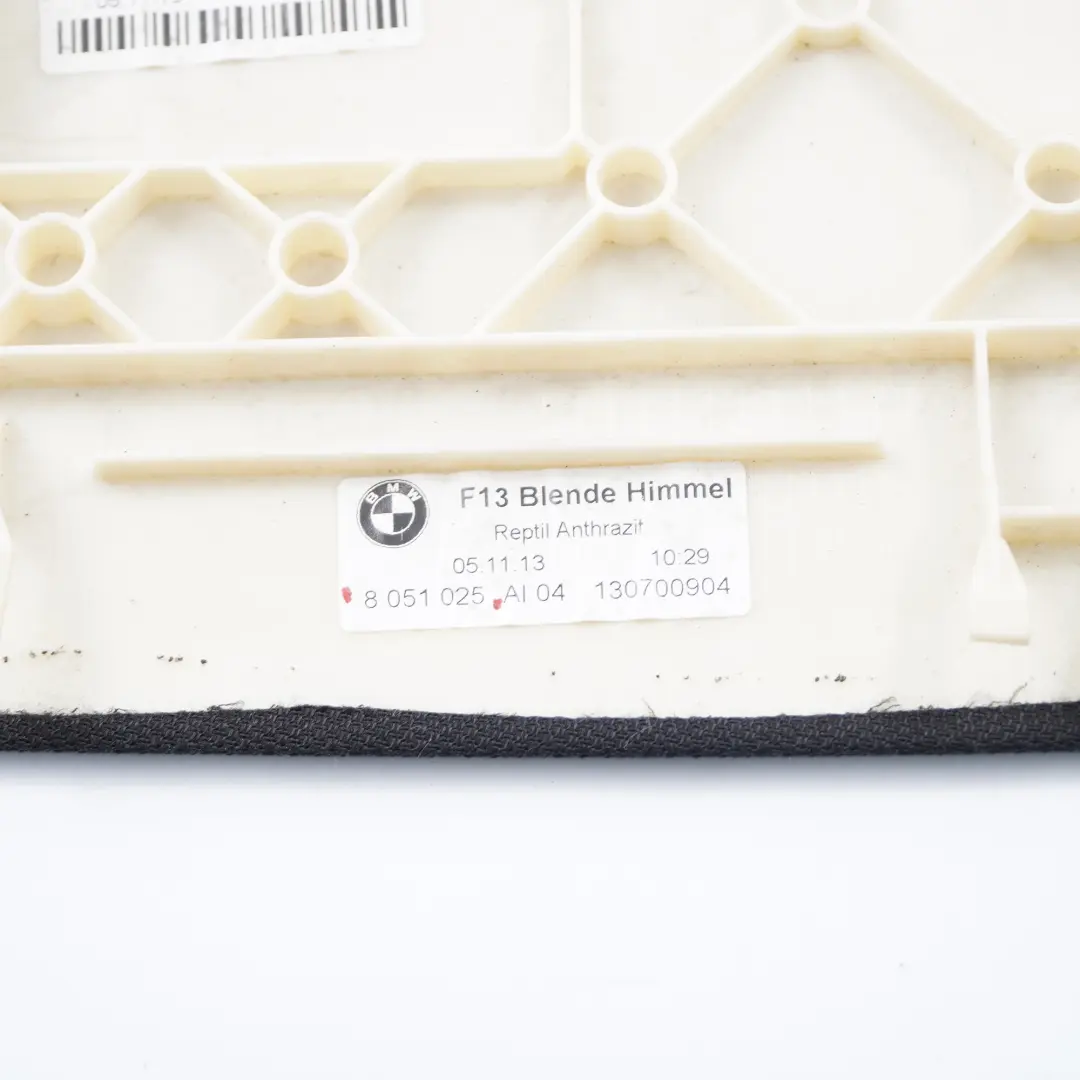 Panel Osłona Podsufitki Tylny Czarny Antracyt do BMW F13 o numerze 8051025 BMW F13 Panel Osłona Podsufitki Tylny Czarny Antracyt - SKU 8051025 - Numer Części 8051025