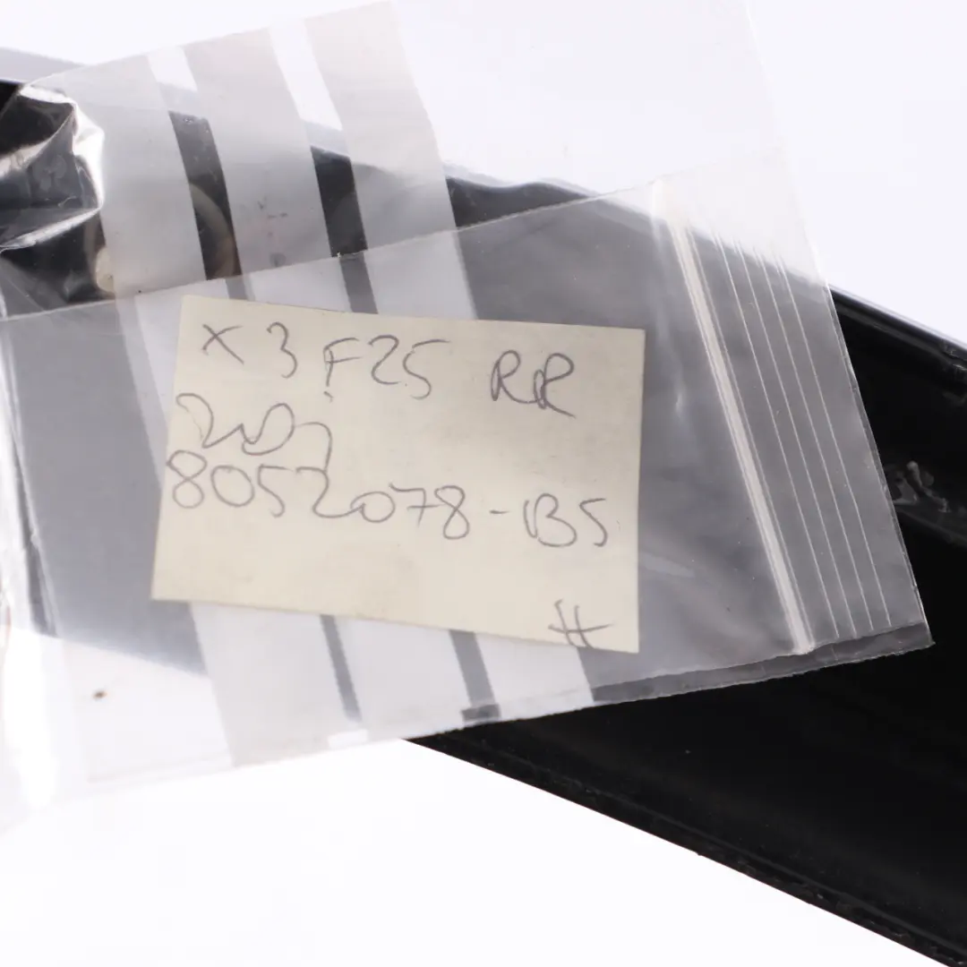BMW X3 F25 M Wheel Arch Cover Moulding Rear Right O/S Black Sapphire - 475 - SKU 8052078-BS - Part number 8052078