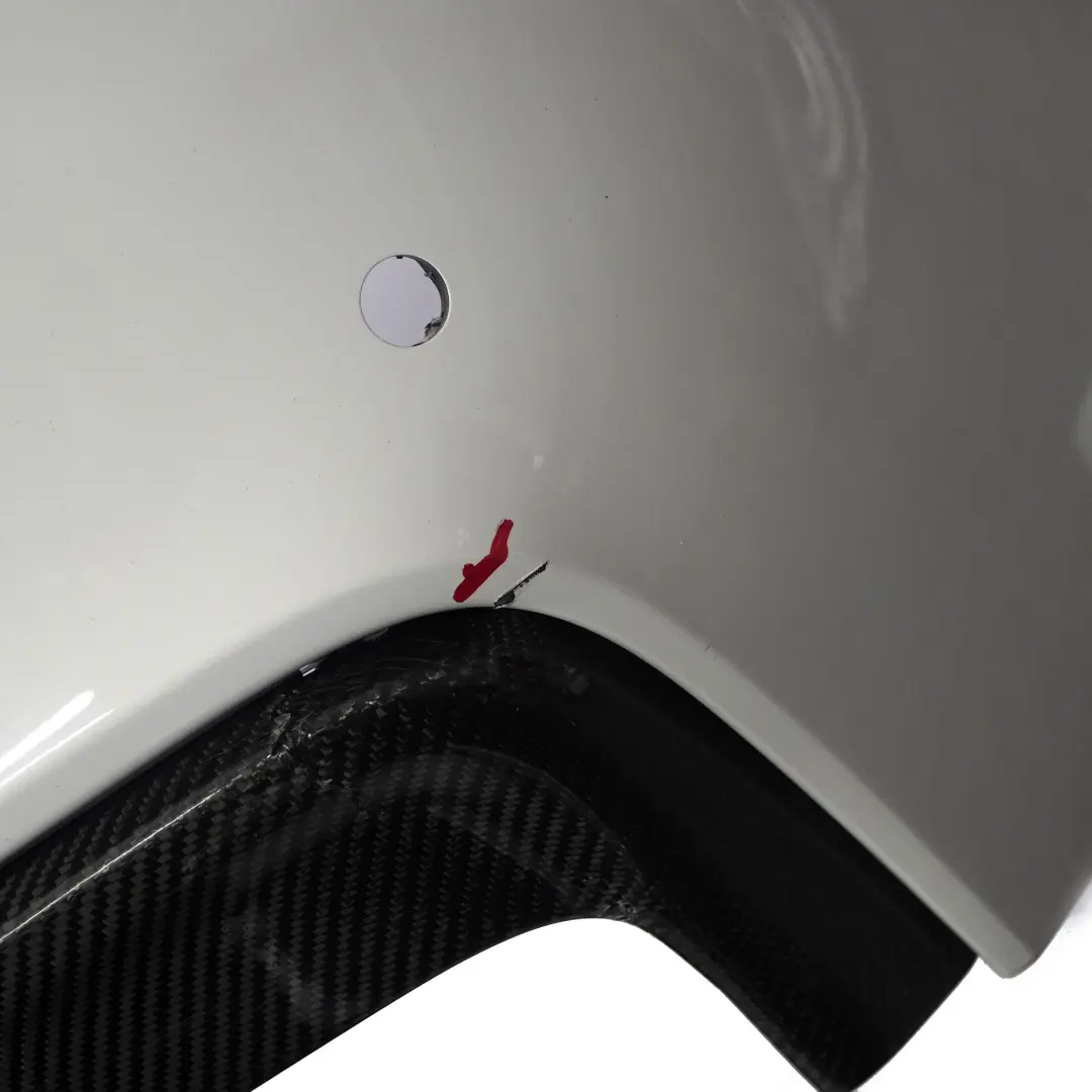 Bumper BMW F12 F13 M Sport Bumper Panel Trim PDC Alpine White - 300 to Rear with Part number 8052709 Rear Bumper BMW F12 F13 M Sport Bumper Panel Trim PDC Alpine White - 300 - SKU 8052709-AW - Part number 8052709