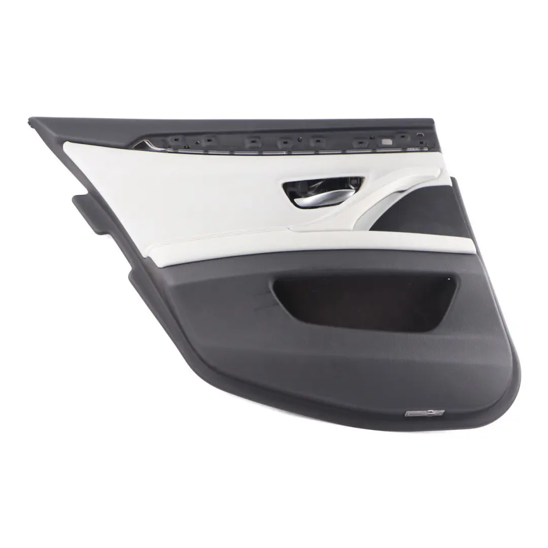 Door Card Rear Left N/S Lining Panel Leather Merino Silverstone to BMW F10 M5 with Part number 8053665 BMW F10 M5 Door Card Rear Left N/S Lining Panel Leather Merino Silverstone - SKU 8053665 - Part number 8053665