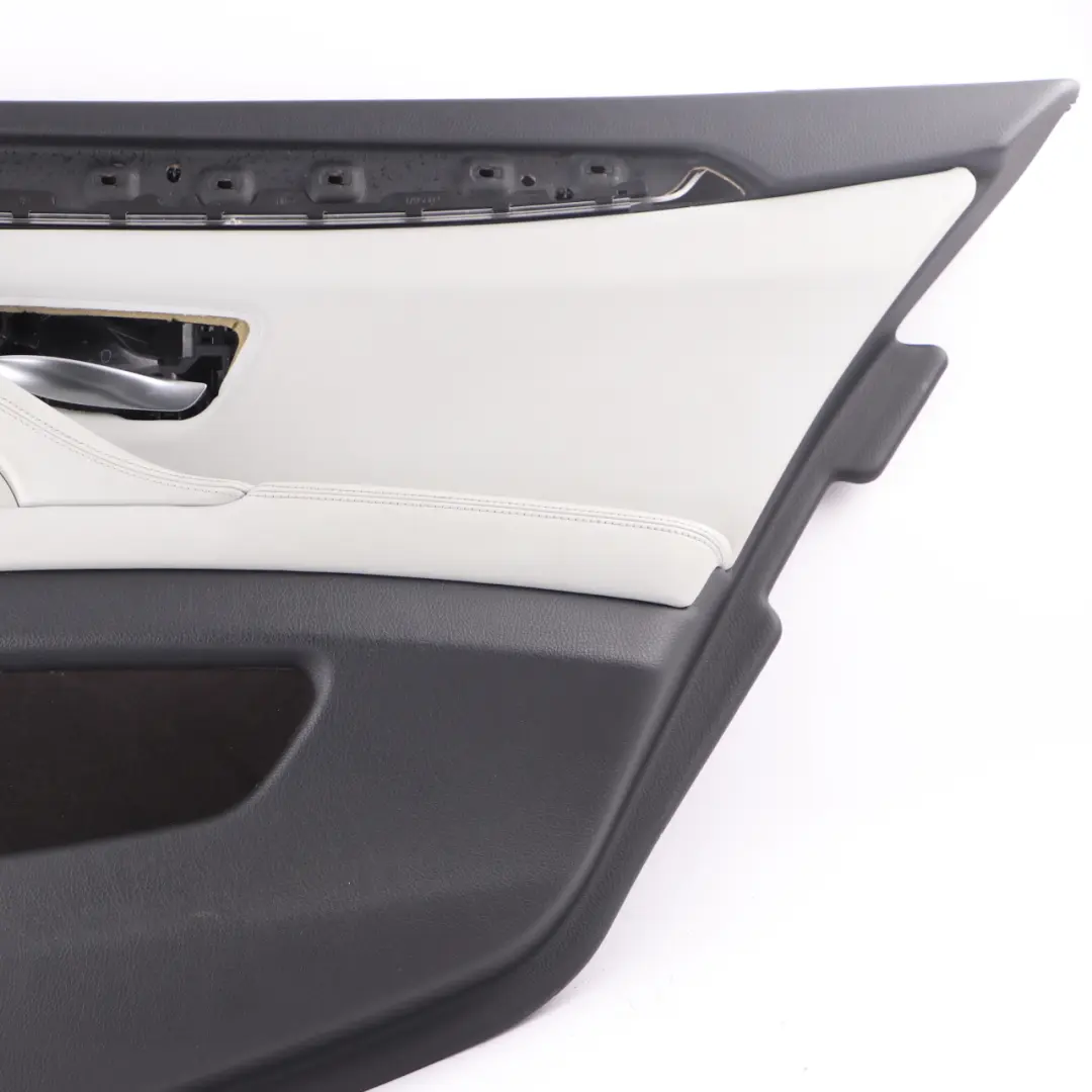 Door Card Rear Right O/S Lining Panel Leather Merino Silverstone to BMW F10 M5 with Part number 8053666 BMW F10 M5 Door Card Rear Right O/S Lining Panel Leather Merino Silverstone - SKU 8053666 - Part number 8053666