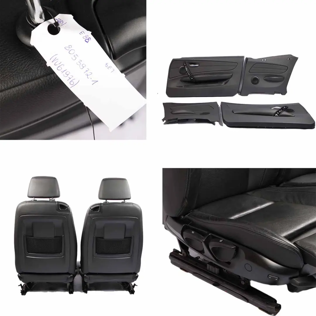 Leather Seats BMW E88 M Sport Black Boston Blue Thread Seat Door Cards - SKU 8053972-1 - Part number 8053972