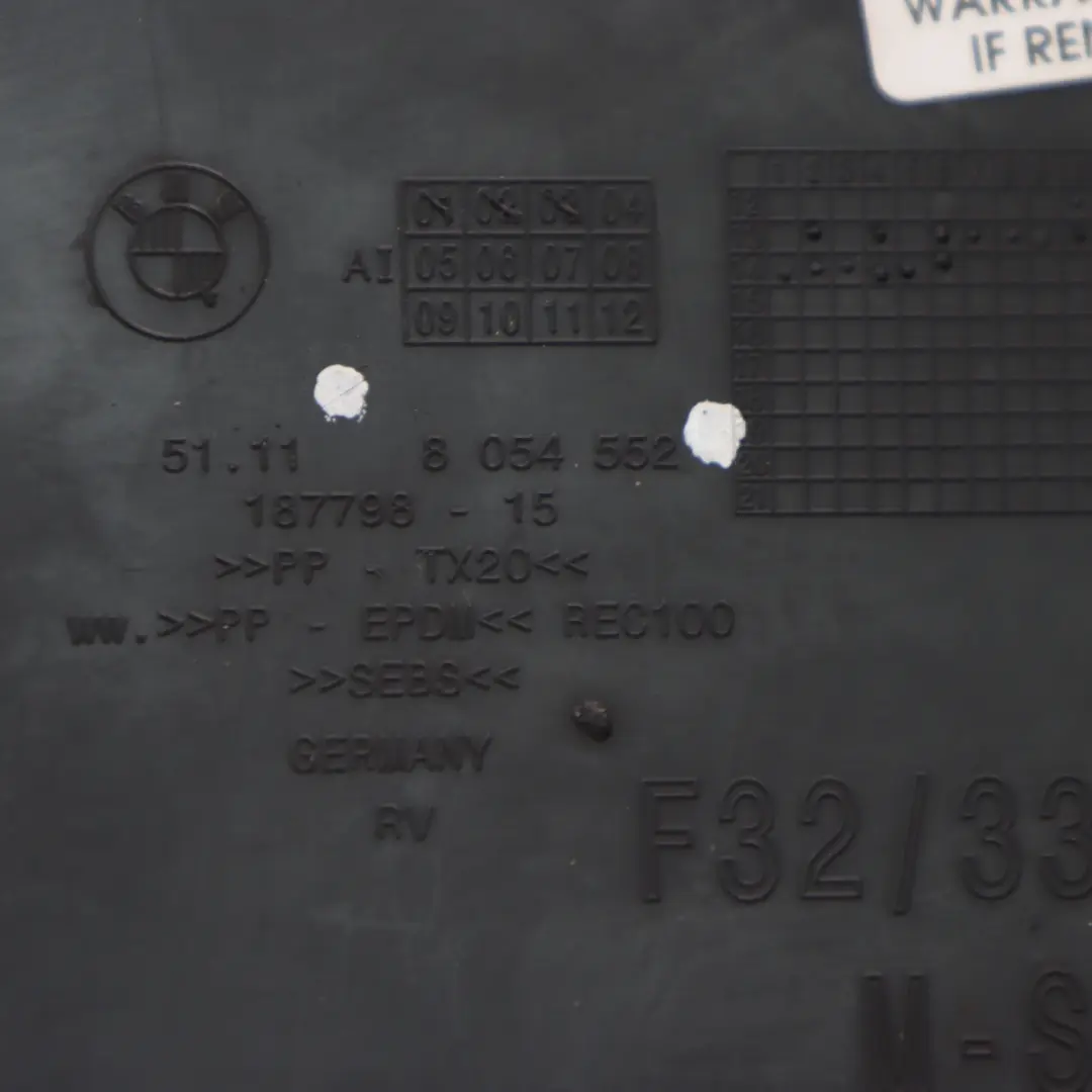 BMW F32 F33 M Sport Tapa Paso Rueda Inferior Derecha Embellecedor - SKU 8054552-1 - Número de pieza 8054552