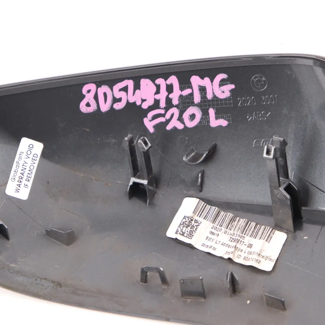  Couvercle de rétroviseur BMW F20 F21 Capot Gauche Gris Minéral B39 - SKU 8054977-MG - Numéro de pièce 8054977