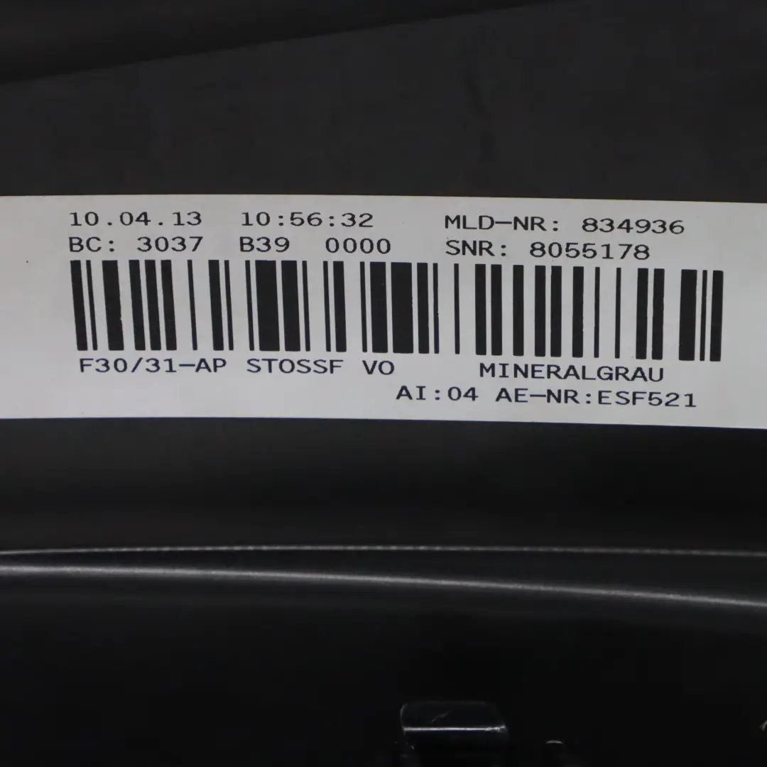 Front Bumper M Sport Trim Panel Mineralgrau Grey - B39 to BMW F30 F31 with Part number 8055820 BMW F30 F31 Front Bumper M Sport Trim Panel Mineralgrau Grey - B39 - SKU 8055820-MG - Part number 8055820