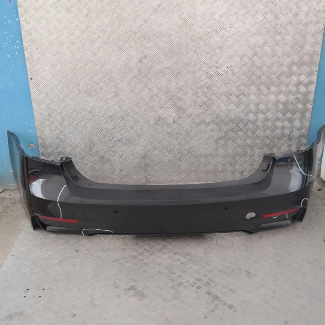 Complete Rear Bumper Trim Panel PDC Black Sapphire Metallic to BMW 3 Series F80 M3 with Part number 8055991 BMW 3 Series F80 M3 Complete Rear Bumper Trim Panel PDC Black Sapphire Metallic - SKU 8055991-BS - Part number 8055991