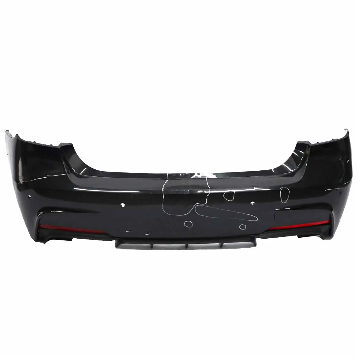 BMW F30 Zderzak Tylny M-Pakiet PDC Black Sapphire Czarny Metalik - 475