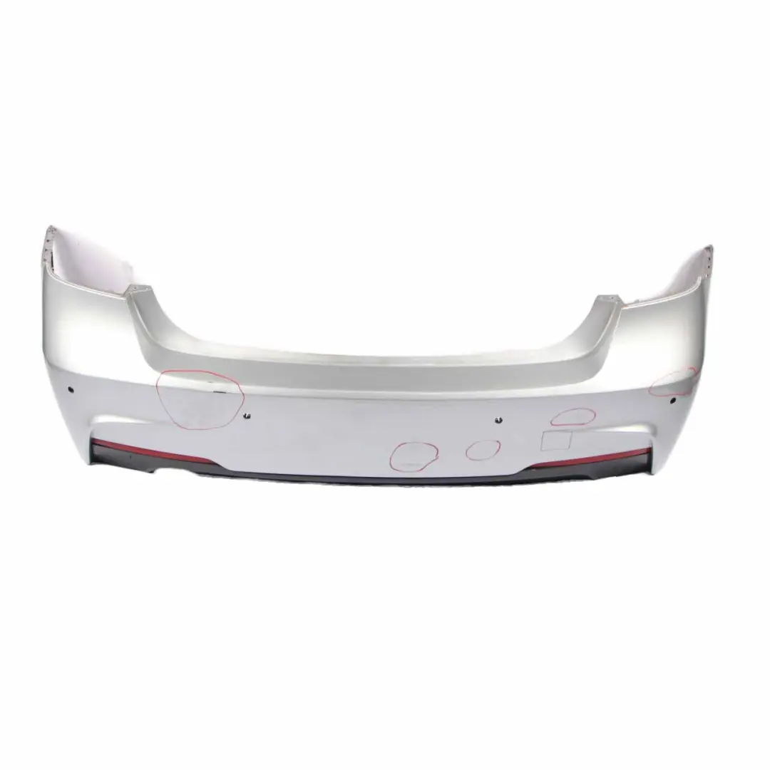 Bumper M Sport Trim Panel PDC Glacier Silver Metallic - A83 to BMW F30 Rear with Part number 8056498 BMW F30 Rear Bumper M Sport Trim Panel PDC Glacier Silver Metallic - A83 - SKU 8056498-GSB - Part number 8056498
