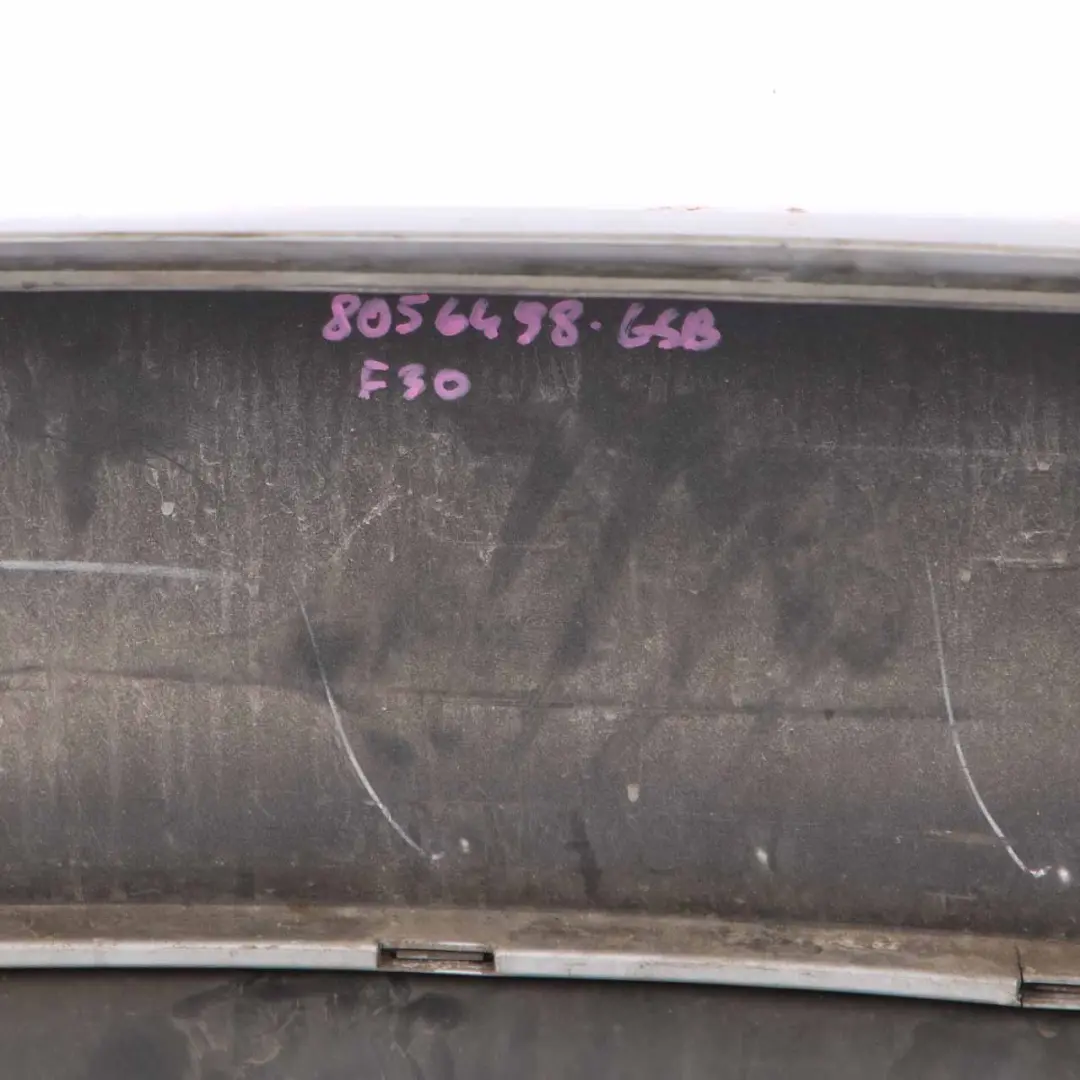 Bumper M Sport Trim Panel PDC Glacier Silver Metallic - A83 to BMW F30 Rear with Part number 8056498 BMW F30 Rear Bumper M Sport Trim Panel PDC Glacier Silver Metallic - A83 - SKU 8056498-GSB - Part number 8056498