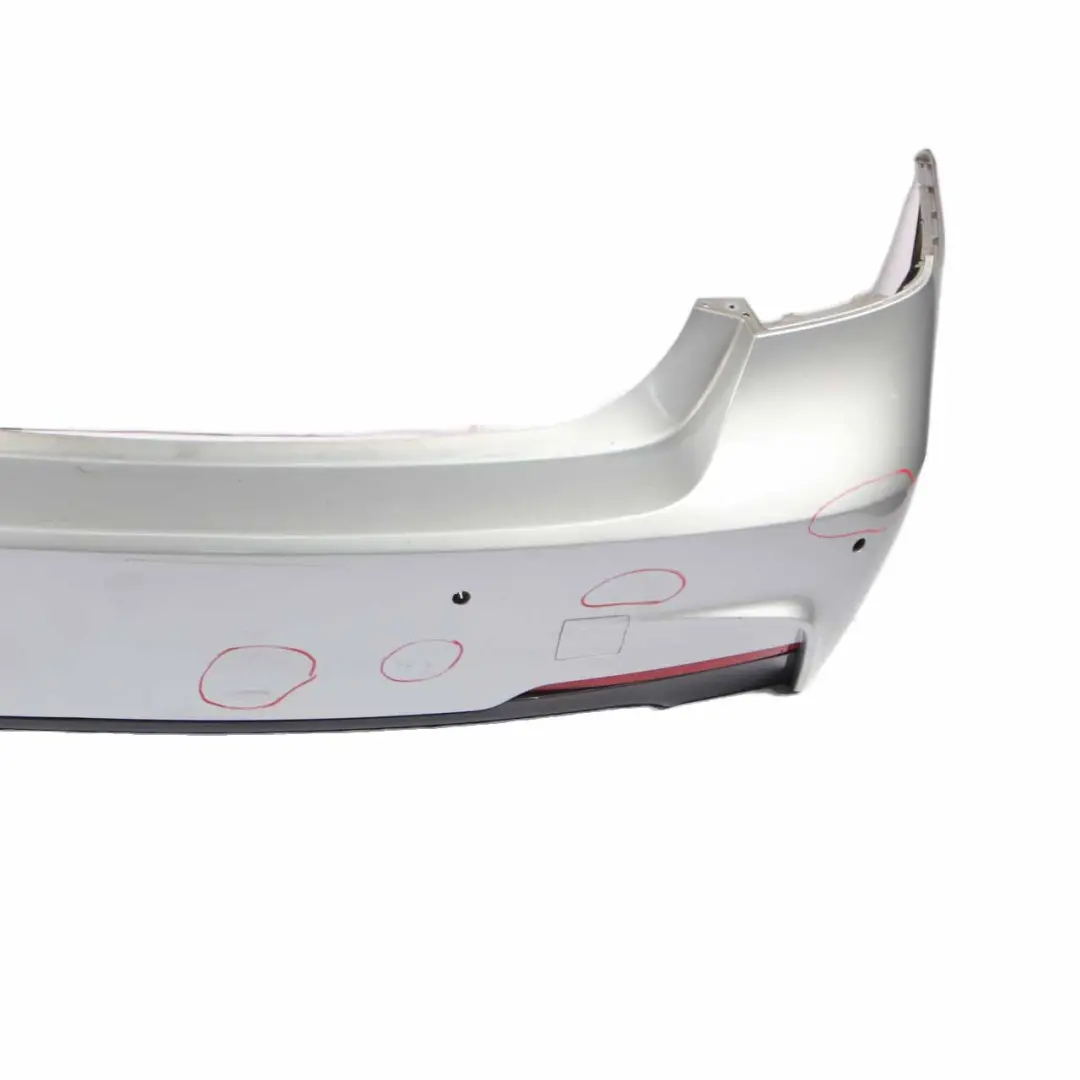 BMW F30 Rear Bumper M Sport Trim Panel PDC Glacier Silver Metallic - A83 - SKU 8056498-GSB - Part number 8056498