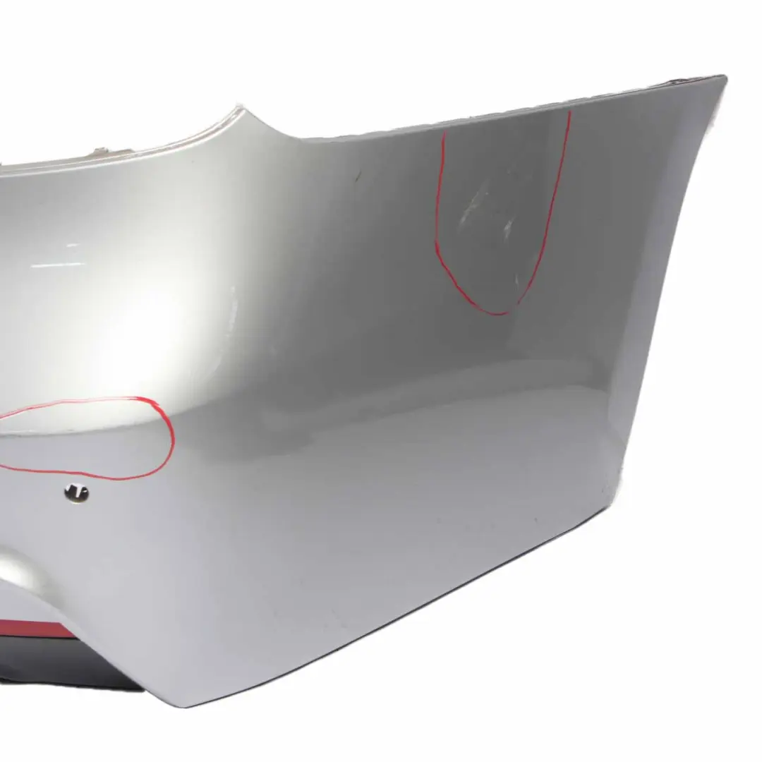 Bumper M Sport Trim Panel PDC Glacier Silver Metallic - A83 to BMW F30 Rear with Part number 8056498 BMW F30 Rear Bumper M Sport Trim Panel PDC Glacier Silver Metallic - A83 - SKU 8056498-GSB - Part number 8056498