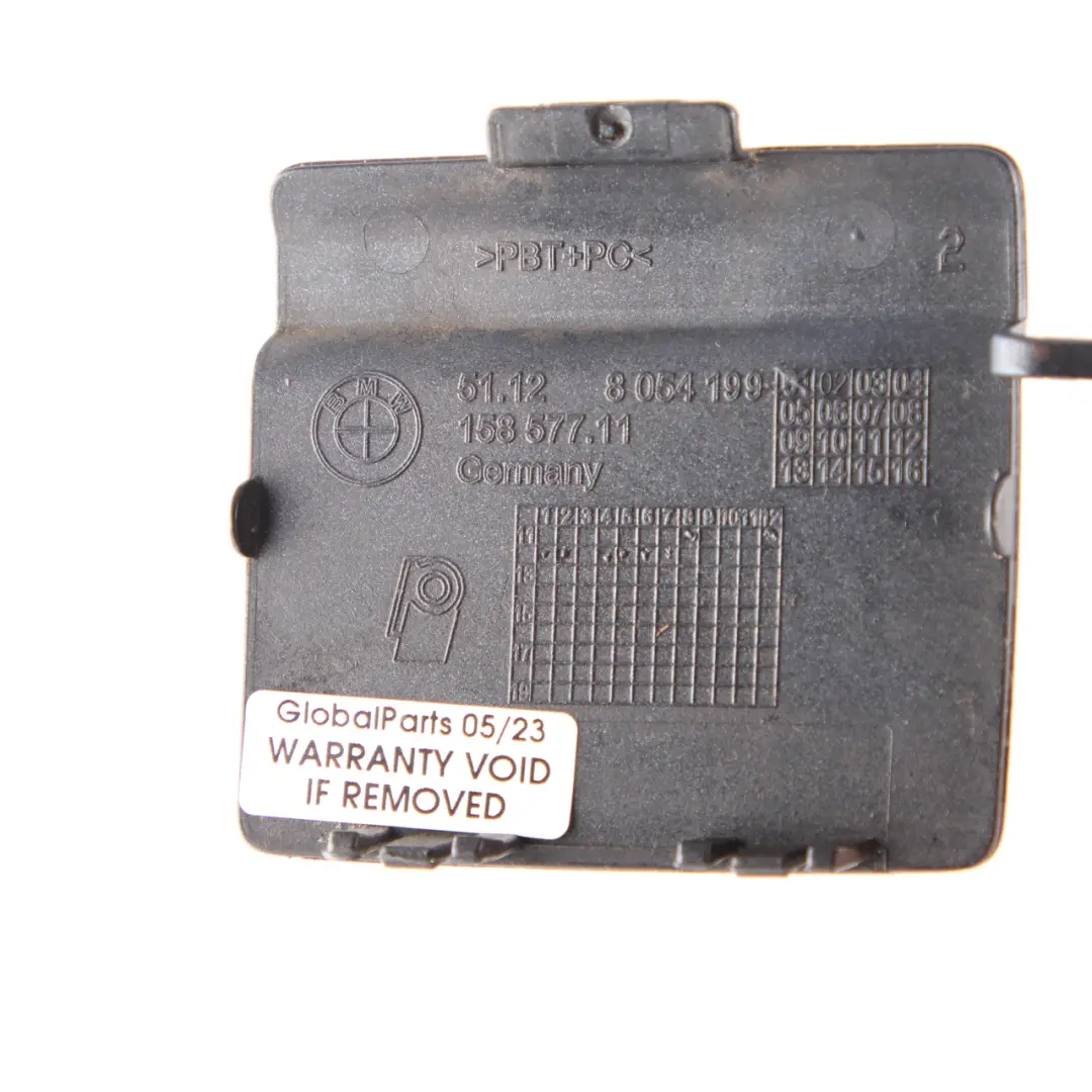 Bumper Flap M Sport Towing Eye Estoril Blue Metallic - B45 8054199 to BMW F30 Rear with Part number 8056615 BMW F30 Rear Bumper Flap M Sport Towing Eye Estoril Blue Metallic - B45 8054199 - SKU 8056615-EB - Part number 8056615