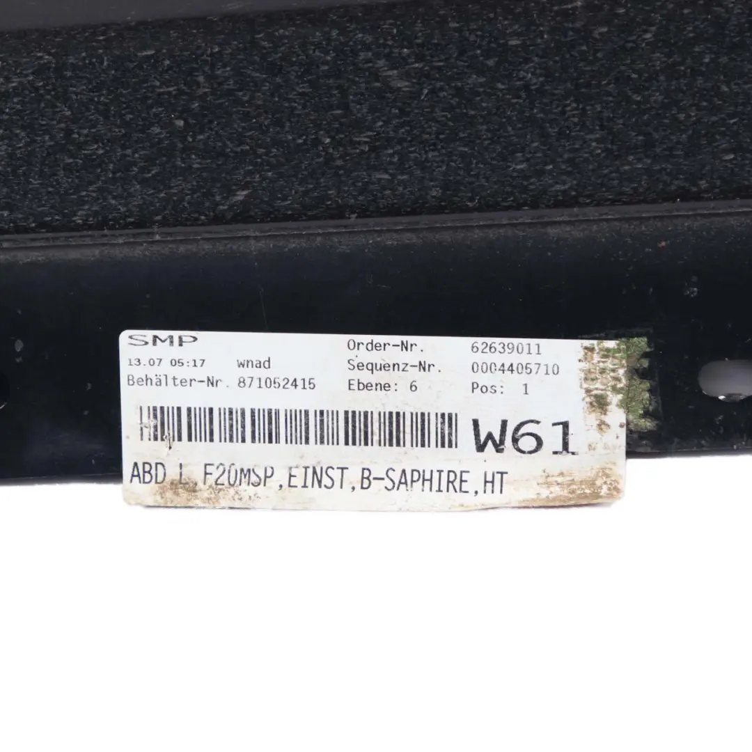 Side Skirt M Sport Sill Strip Left N/S Black Sapphire Metallic - 475 to BMW F20 with Part number 8056815 BMW F20 Side Skirt M Sport Sill Strip Left N/S Black Sapphire Metallic - 475 - SKU 8056815-BS - Part number 8056815