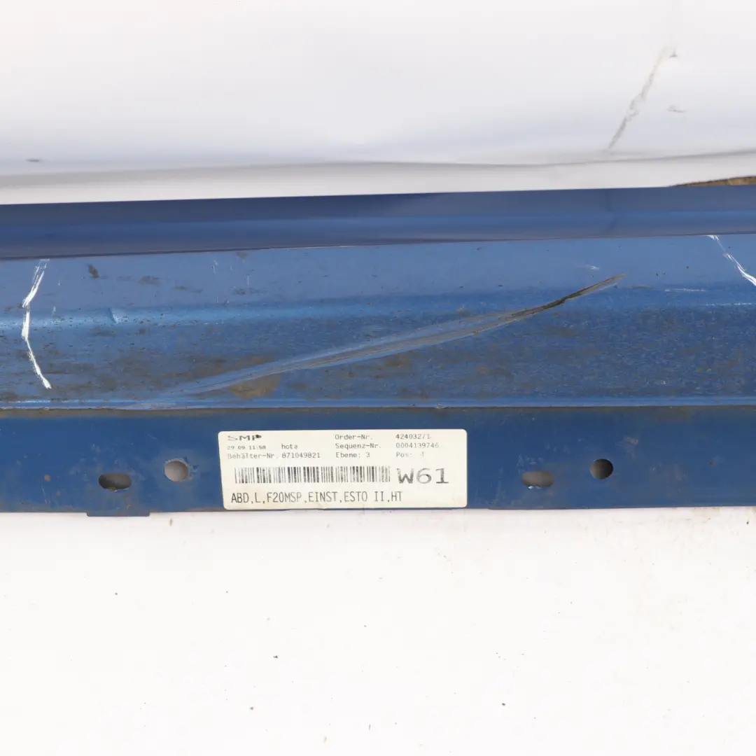 Sill Strip Side Skirt Left N/S Estorilblau Blue - B45 to BMW 1 Series F20 M Sport with Part number 8056815 BMW 1 Series F20 M Sport Sill Strip Side Skirt Left N/S Estorilblau Blue - B45 - SKU 8056815-EB - Part number 8056815