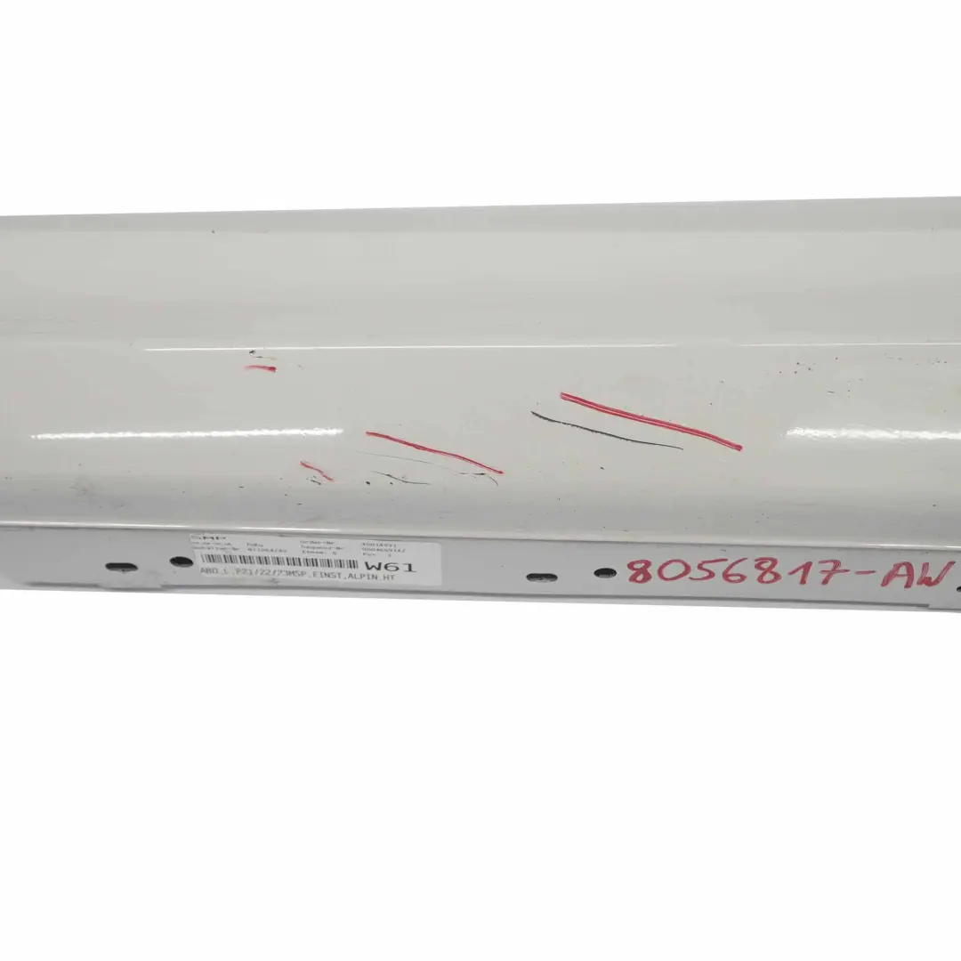 BMW 1 2 Serie F21 F22 Bas de Porte Seuil a Gauche Blanc des Alpes Alpin Blanc - SKU 8056817-AW - Numéro de pièce 8056817