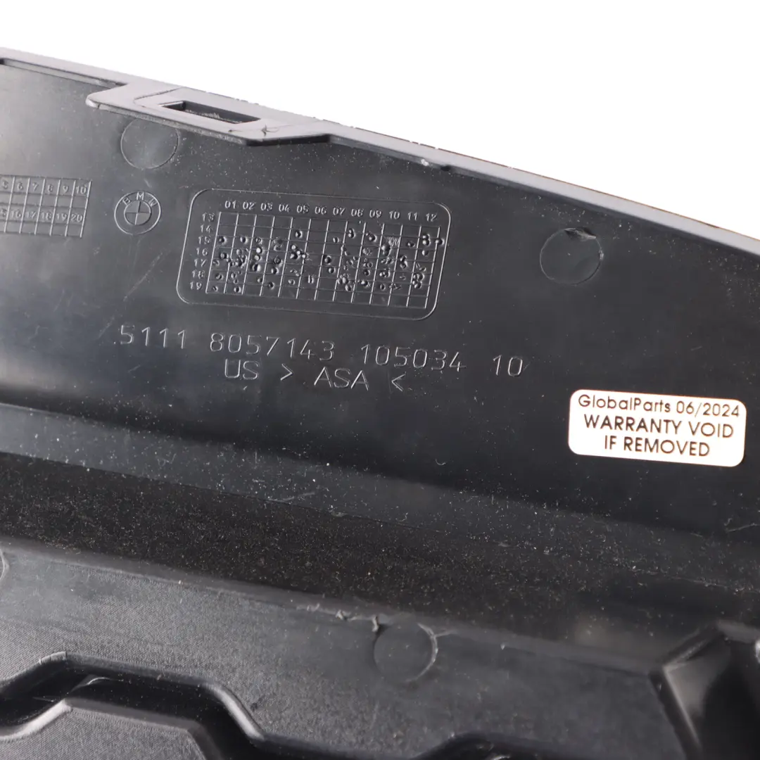 Bumper Air Inlet Grid Grill Panel Left N/S F16 to BMW X6 F16 with Part number 8057143 BMW X6 F16 Bumper Air Inlet Grid Grill Panel Left N/S F16 - SKU 8057143-1 - Part number 8057143