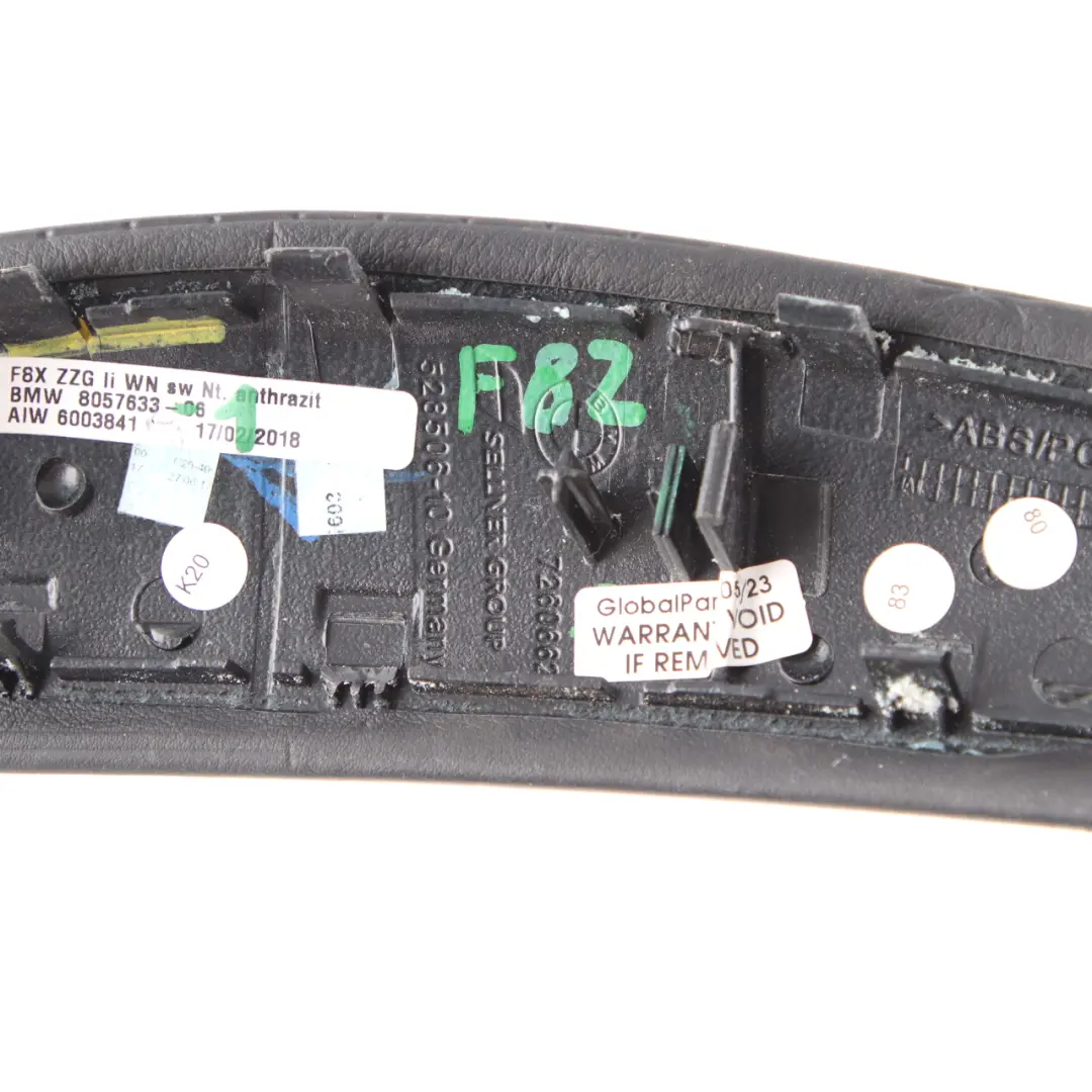 Puerta Tapa Interior Manija Cuero Izquierda Negro para BMW F80 M3 F82 M4 con número de pieza 8057633 BMW F80 M3 F82 M4 Puerta Tapa Interior Manija Cuero Izquierda Negro - SKU 8057633-1 - Número de pieza 8057633