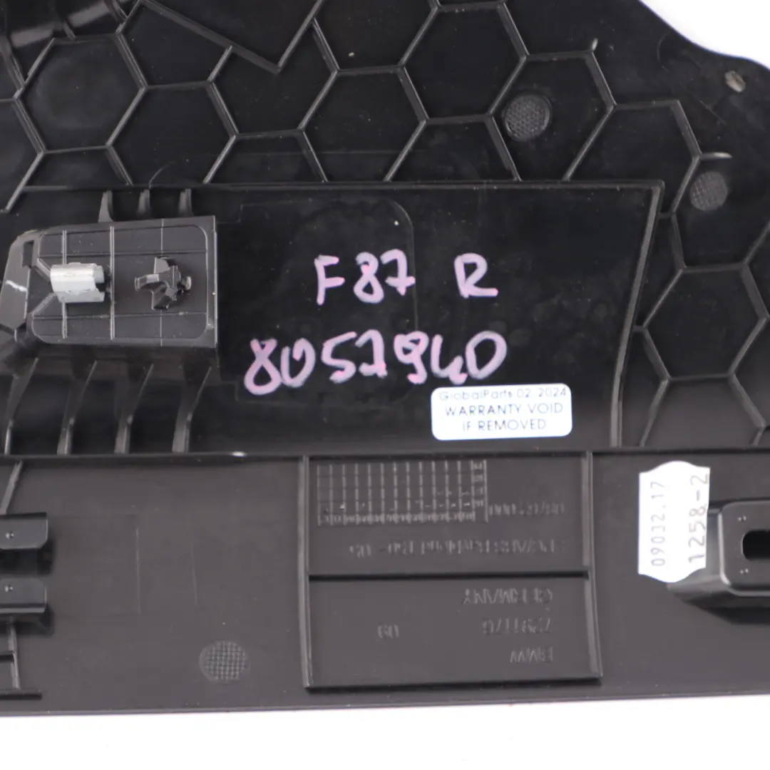 Interior Trim Panel C Column Cover Right O/S Black to Cover BMW F87 F22 with Part number 8057940 Cover BMW F87 F22 Interior Trim Panel C Column Cover Right O/S Black - SKU 8057940 - Part number 8057940