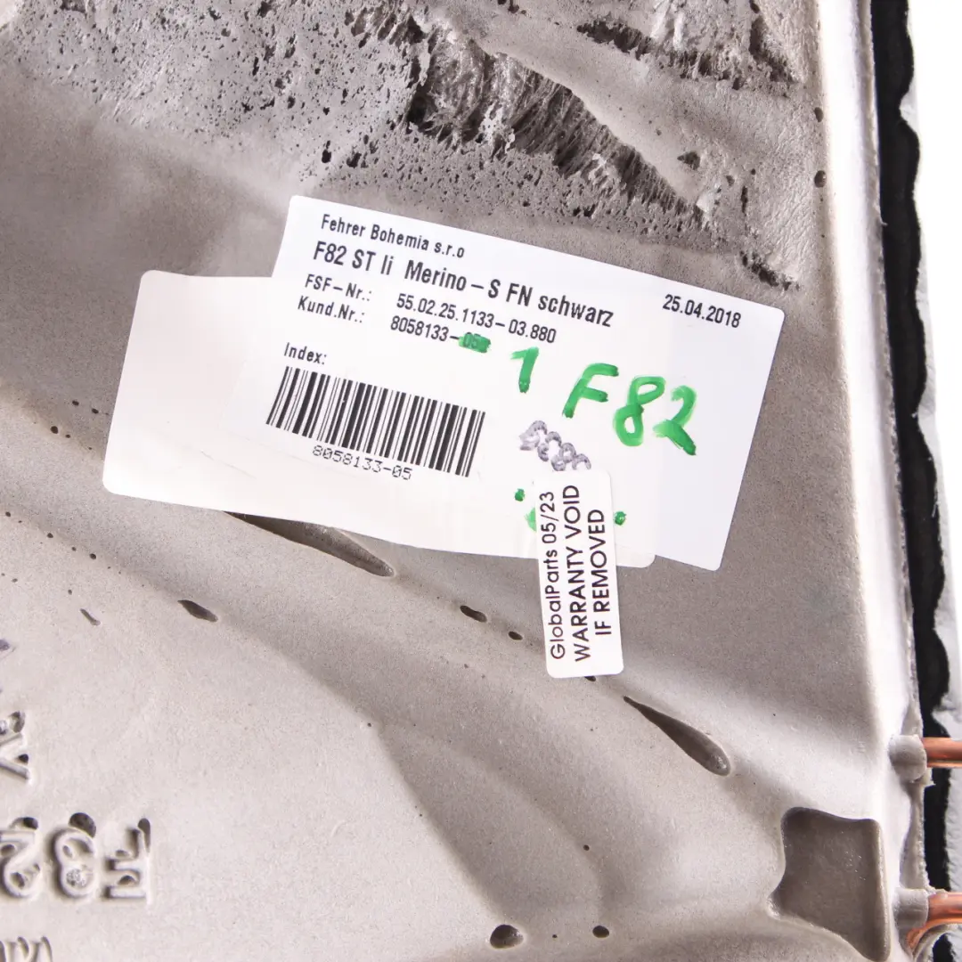 Lateral Panel BMW F82 M4 Black Leather Rear Seat Left N/S Side Finisher Panel to with Part number 8058133 Lateral Panel BMW F82 M4 Black Leather Rear Seat Left N/S Side Finisher Panel - SKU 8058133-1 - Part number 8058133