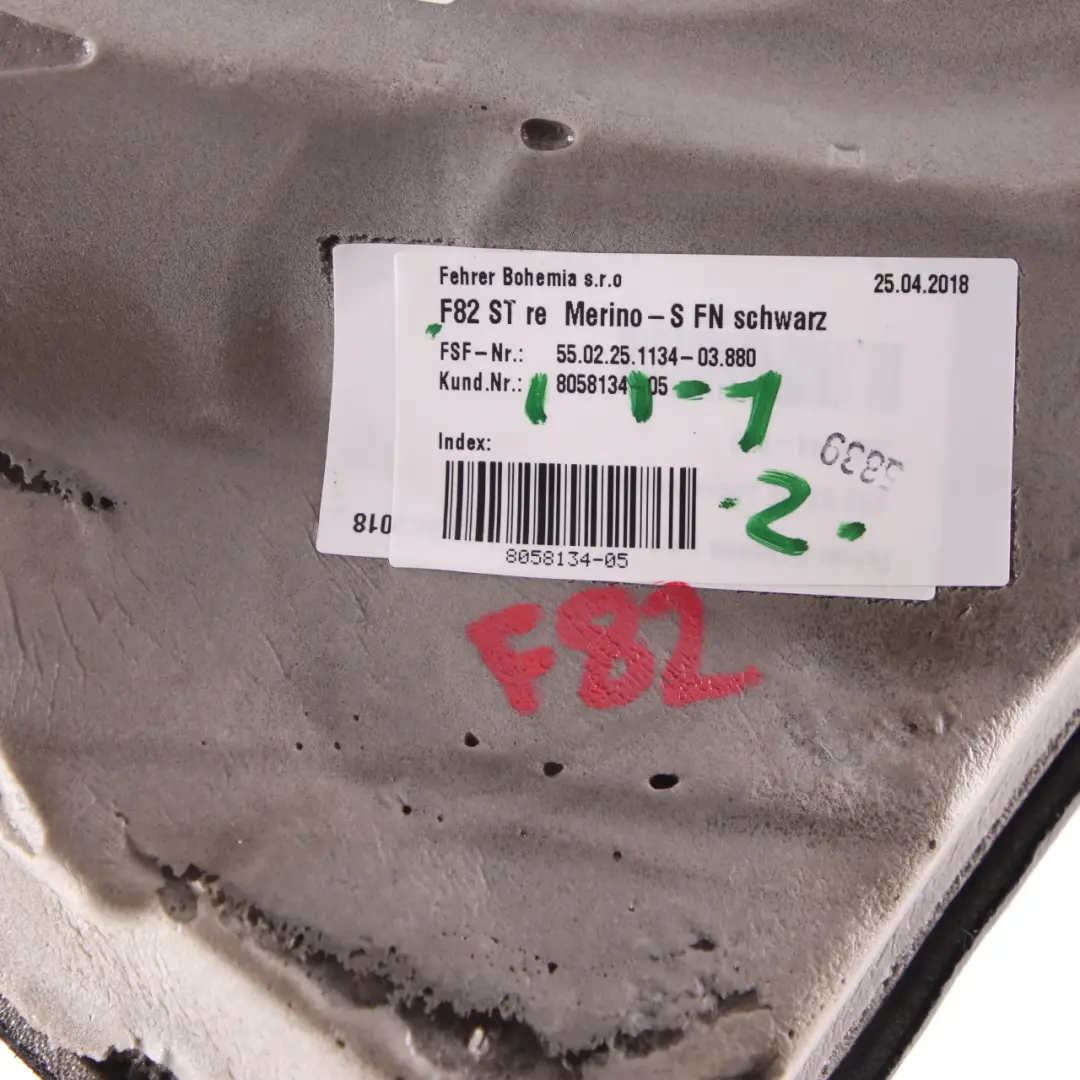 Side Finisher BMW F82 M4 Black Leather Rear Seat Left N/S Trim Panel to with Part number 8058134 Side Finisher BMW F82 M4 Black Leather Rear Seat Left N/S Trim Panel - SKU 8058134-1 - Part number 8058134