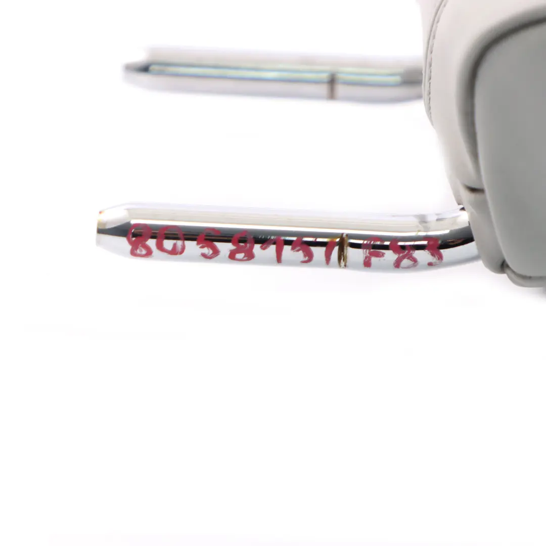 Appui-tête de siège arrière gauche droit en cuir Silverstone pour BMW F83 M4 Cabrio à propos du numéro de pièce 8058151 BMW F83 M4 Cabrio Appui-tête de siège arrière gauche droit en cuir Silverstone - SKU 8058151 - Numéro de pièce 8058151