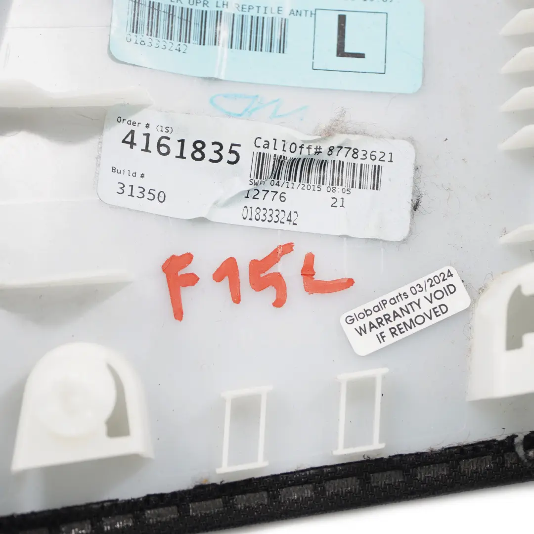 BMW X5 F15 Cache Panneau d'habillage Colonne Supérieure B Gauche Anthrazit - SKU 8058895 - Numéro de pièce 8058895