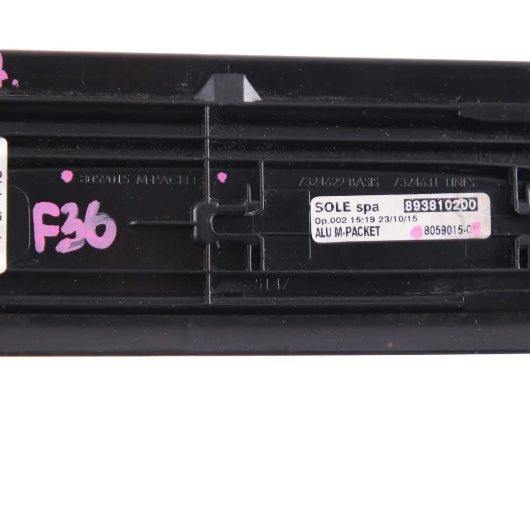 Tapa Entrada Trasera Umbral de la Puerta Paso Placa Trim para BMW F34 GT F36 con número de pieza 8059015 BMW F34 GT F36 Tapa Entrada Trasera Umbral de la Puerta Paso Placa Trim - SKU 8059015 - Número de pieza 8059015