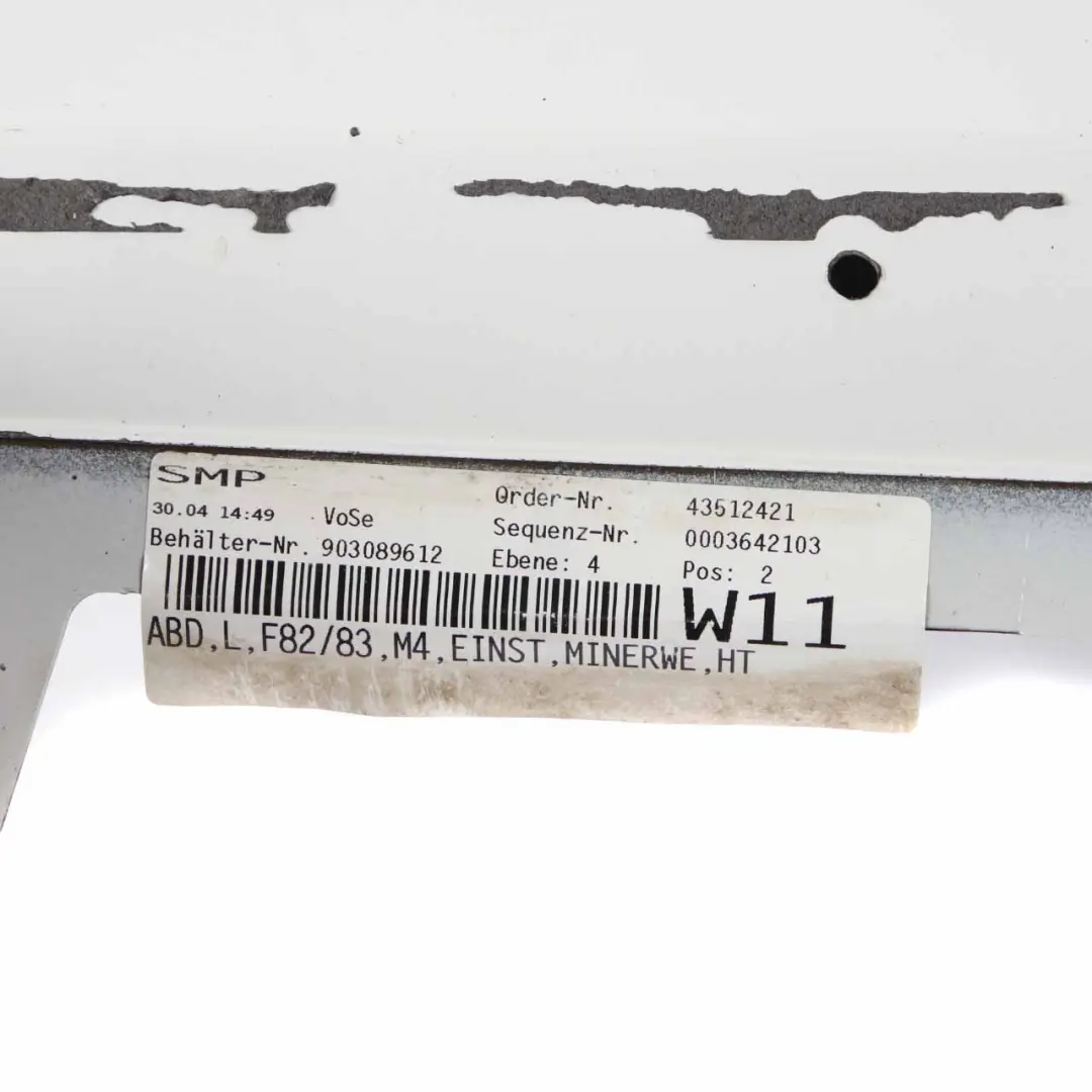  Side Skirt BMW F82 F83 M4 Sill Strip Left N/S Mineral White Metallic - A96 - SKU 8059627-MW - Part number 8059627