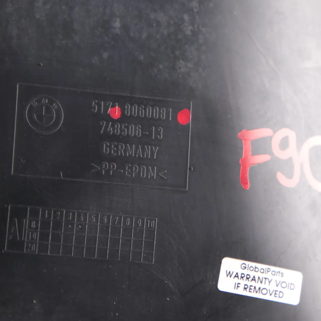 Arch Front Left N/S Rear Section Housing Cover Panel to BMW F90 M5 Wheel with Part number 8060081 BMW F90 M5 Wheel Arch Front Left N/S Rear Section Housing Cover Panel - SKU 8060081 - Part number 8060081