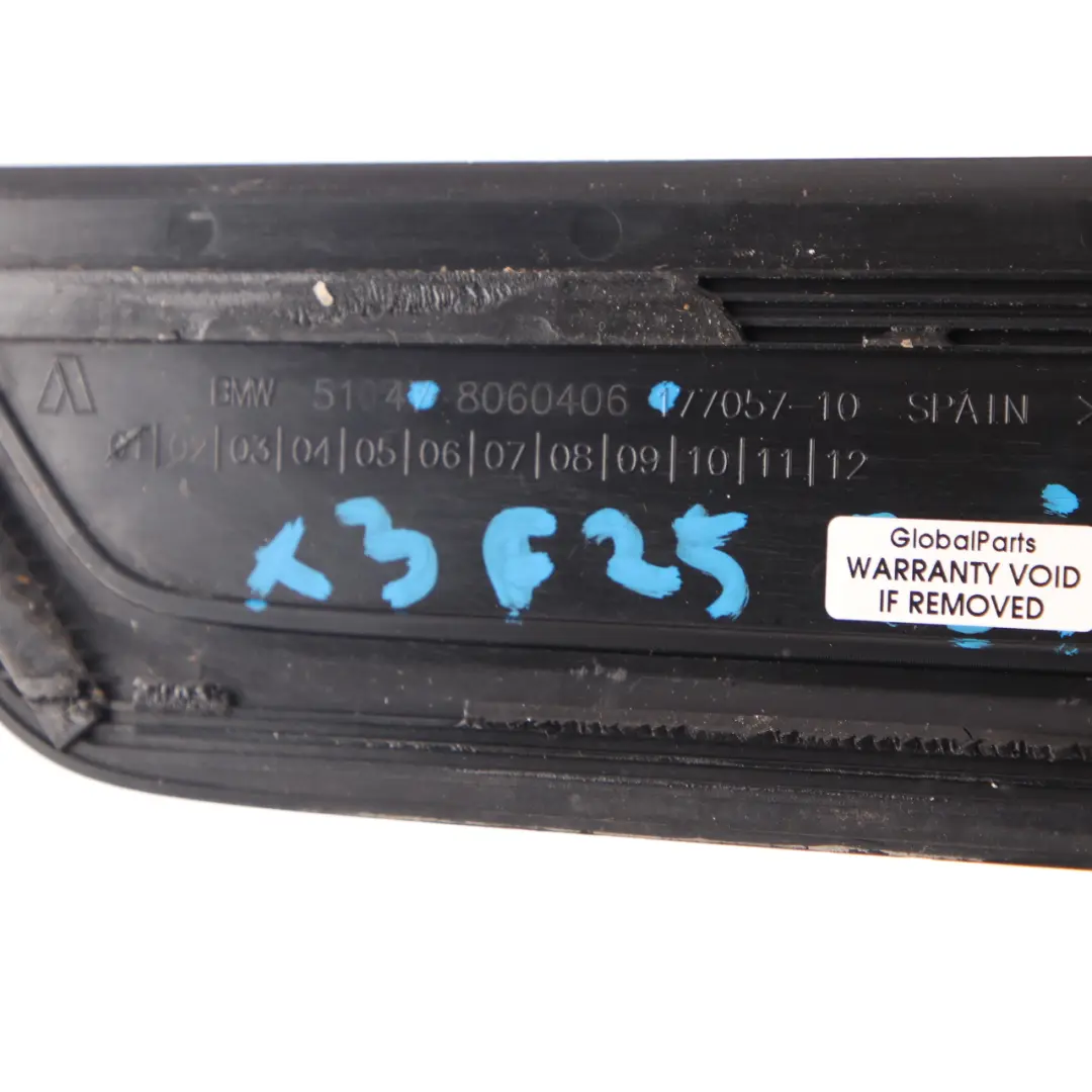 Embellecedor Puerta Delantera Moldura Deportiva M para BMW X3 F25 X4 F26 con número de pieza 8060406 BMW X3 F25 X4 F26 Embellecedor Puerta Delantera Moldura Deportiva M - SKU 8060406 - Número de pieza 8060406