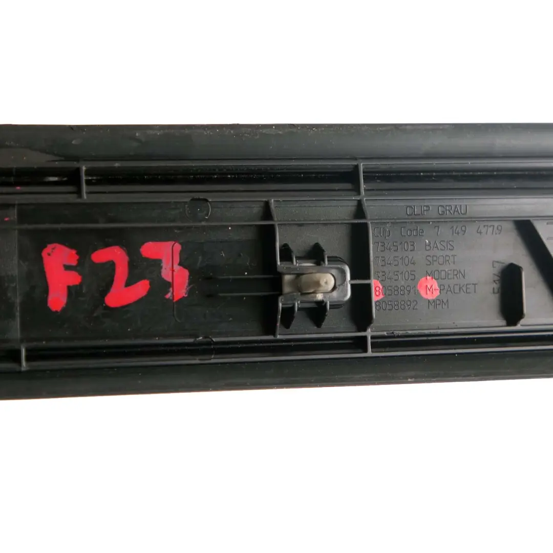 Cache Panneau Entrée Avant Gauche Droite Trim M Sport 8058891 pour BMW F23 à propos du numéro de pièce 8060730 BMW F23 Cache Panneau Entrée Avant Gauche Droite Trim M Sport 8058891 - SKU 8060730 - Numéro de pièce 8060730