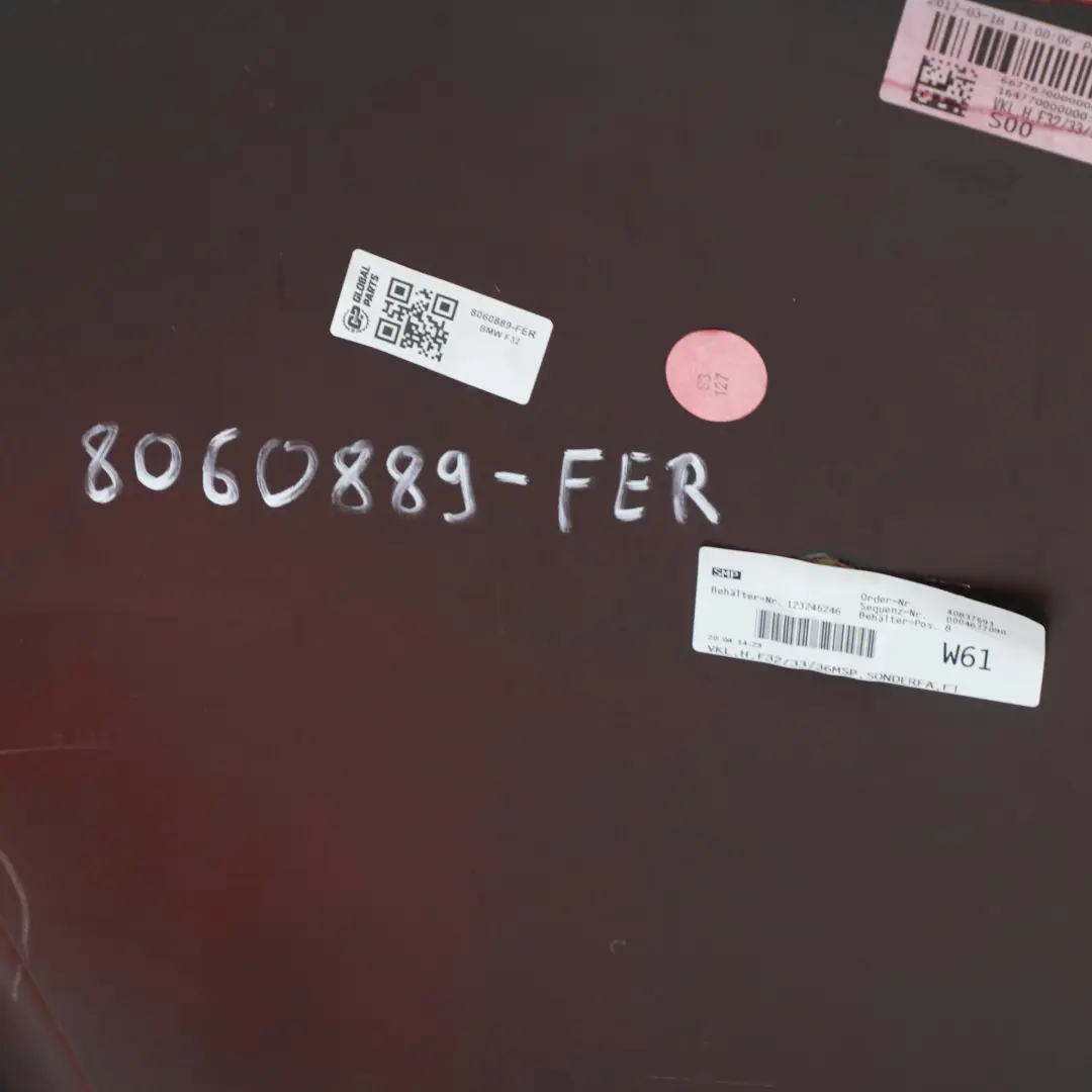 Bumper Trim Panel PDC Ferrari Red - U90 to BMW F32 F33 M Sport Rear with Part number 8060889 BMW F32 F33 M Sport Rear Bumper Trim Panel PDC Ferrari Red - U90 - SKU 8060889-FER - Part number 8060889