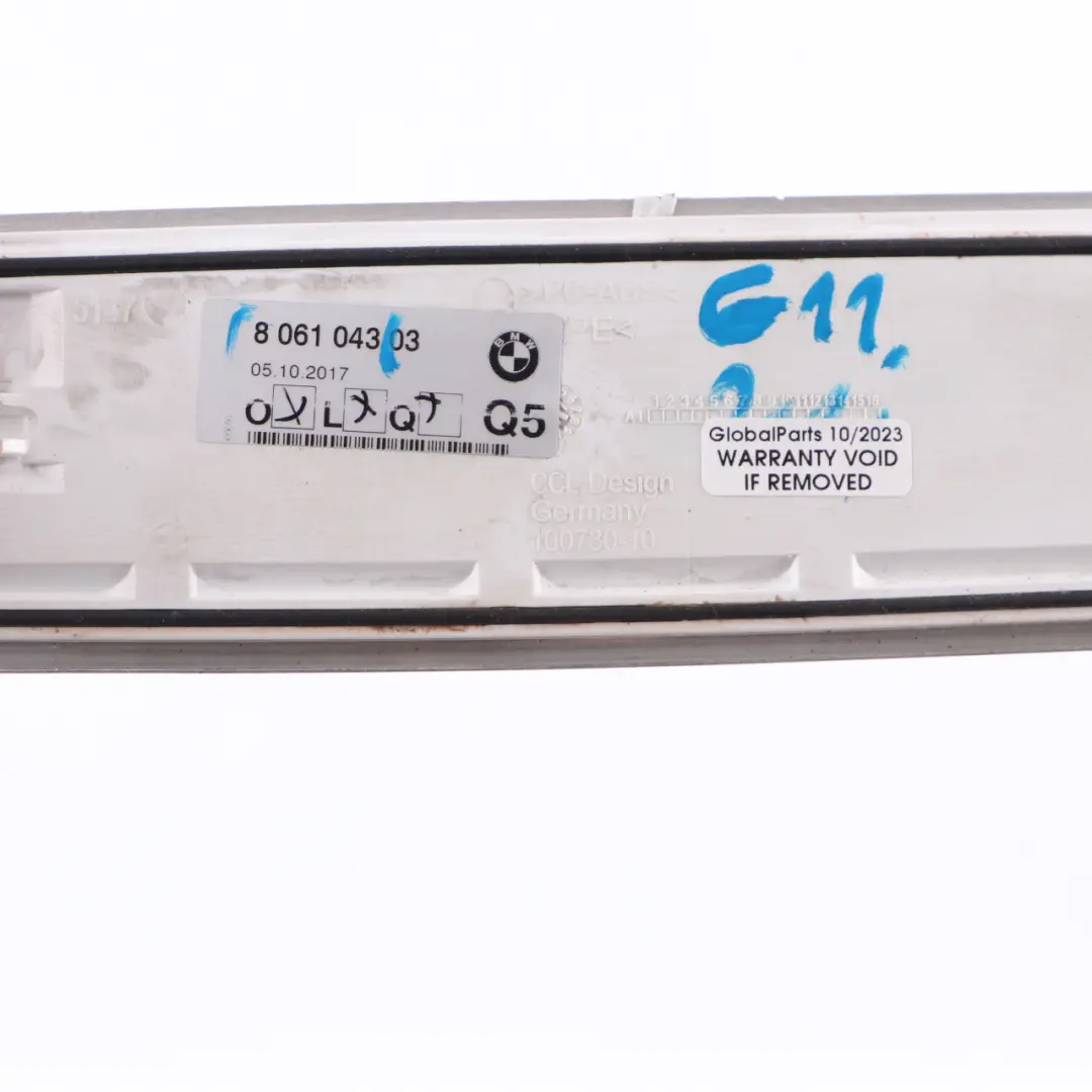 Door Entrance Cover Rear Left N/S Trim Step Plate to BMW G11 M Sport with Part number 8061043 BMW G11 M Sport Door Entrance Cover Rear Left N/S Trim Step Plate - SKU 8061043 - Part number 8061043