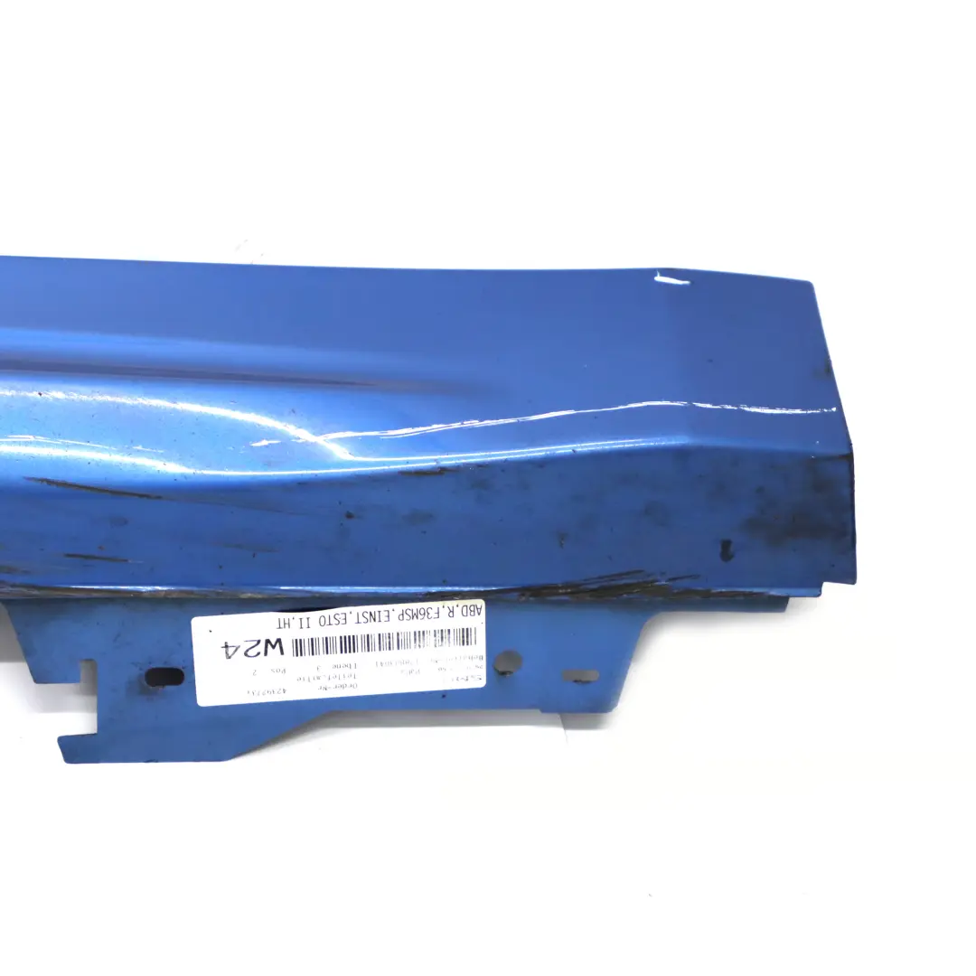 Gonna laterale M Sport Striscia davanzale destra Estorilblau Blue - B45 per BMW F36 con numero di parte 8061488 BMW F36 Gonna laterale M Sport Striscia davanzale destra Estorilblau Blue - B45 - SKU 8061488-EB1 - Numero di parte 8061488