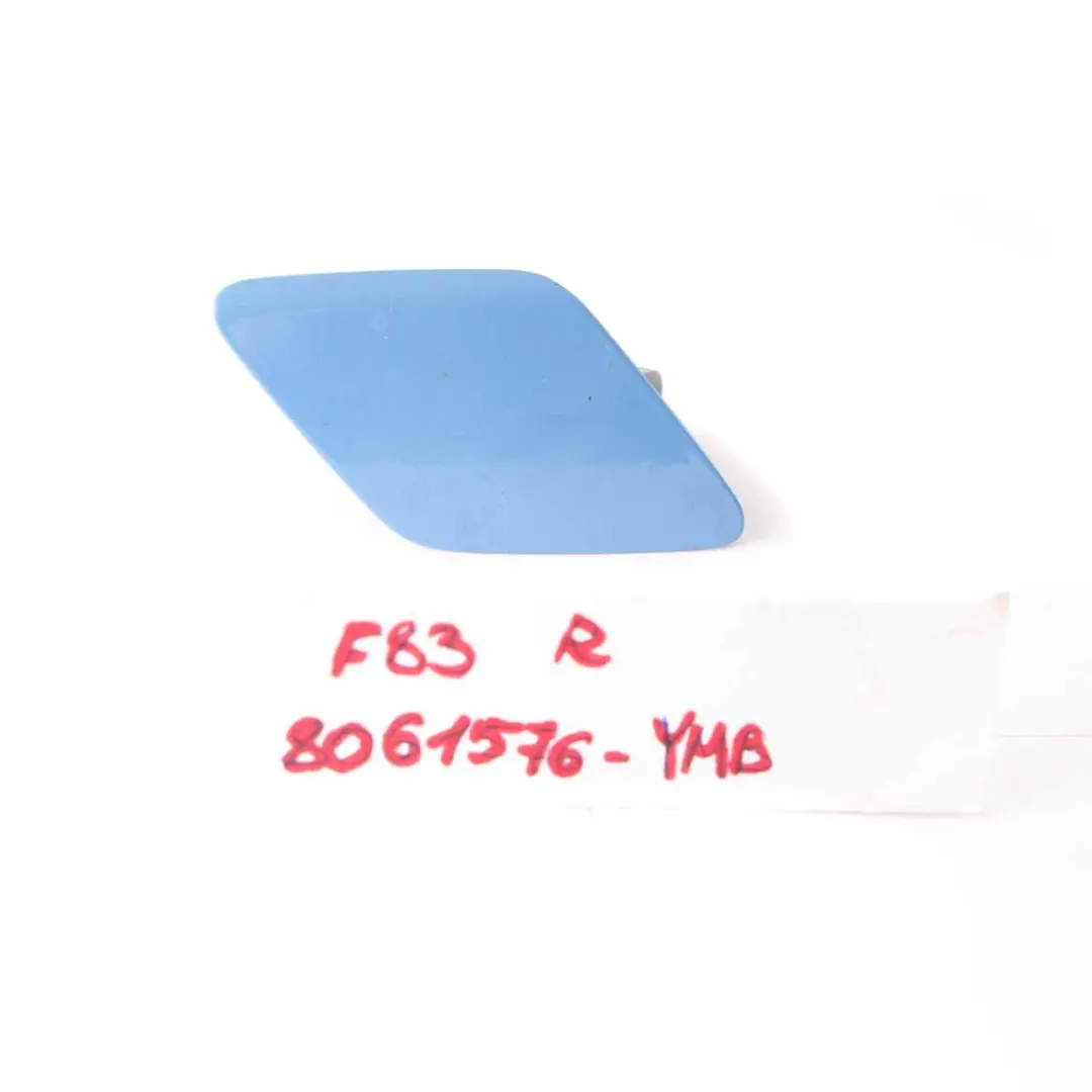 Headlight Washer Cover Front Flap Right O/S Yas Marina Blue to BMW F80 M3 with Part number 8061576 BMW F80 M3 Headlight Washer Cover Front Flap Right O/S Yas Marina Blue - SKU 8061576-YMB - Part number 8061576