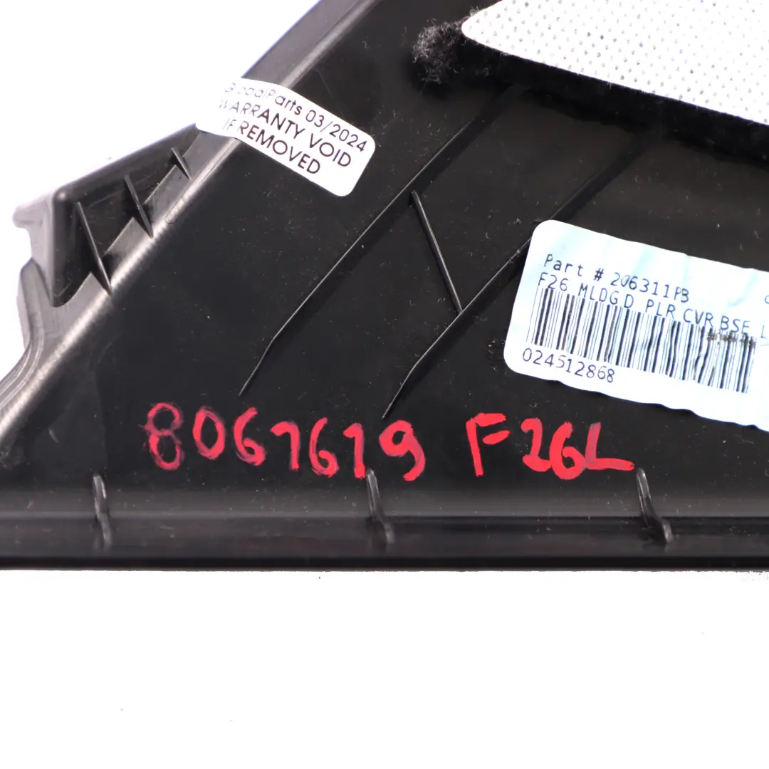 Cover BMW X4 F26 Column Pillar D Rear Trim Panel Left N/S Anthrazit 7337611 - SKU 8061619 - Part number 8061619