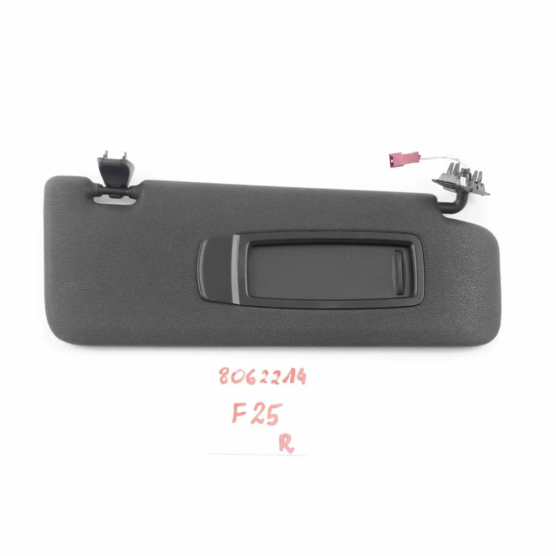  Sun Visor BMW X3 F25 X4 F26 Mirror Sunvisor Right O/S Trim Panel Black - SKU 8062214 - Part number 8062214