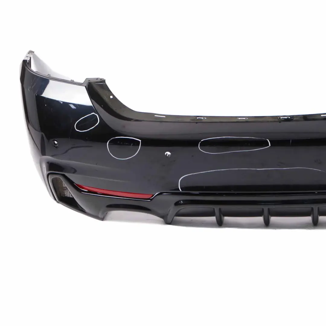 Bumper M Sport Trim Panel PDC Carbonschwarz Black Metallic - 416 to BMW F36 Rear with Part number 8062246 BMW F36 Rear Bumper M Sport Trim Panel PDC Carbonschwarz Black Metallic - 416 - SKU 8062246-CAR - Part number 8062246