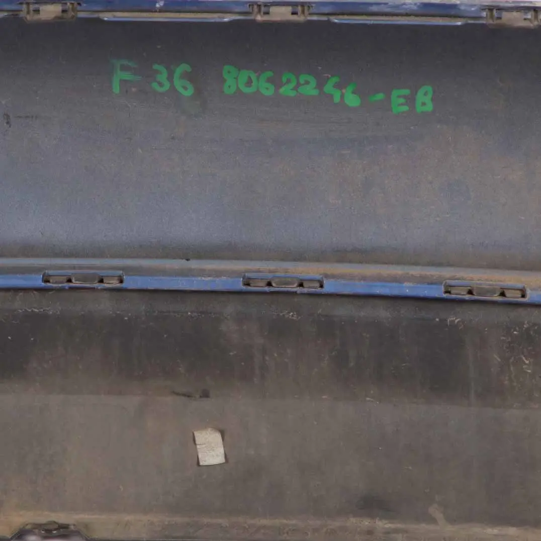 Bumper M Sport Trim Panel PDC Estorilblau Estoril Blue - B45 to BMW F36 Rear with Part number 8062246 BMW F36 Rear Bumper M Sport Trim Panel PDC Estorilblau Estoril Blue - B45 - SKU 8062246-EB - Part number 8062246