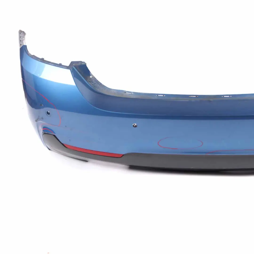BMW F36 Rear Bumper M Sport Trim Panel PDC Estorilblau Estoril Blue - B45 - SKU 8062246-EB - Part number 8062246