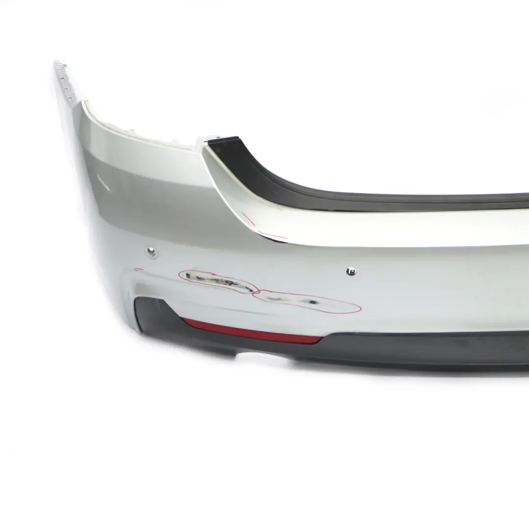 BMW F36 Rear Bumper M Sport Trim Panel PDC Glacier Silver Metallic - A83 - SKU 8062246-GSB - Part number 8062246