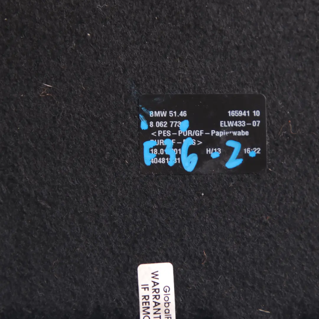 Scaffale per pacchi Bagagliaio anteriore Antracite per BMW F36 con numero di parte 8062773 BMW F36 Scaffale per pacchi Bagagliaio anteriore Antracite - SKU 8062773 - Numero di parte 8062773