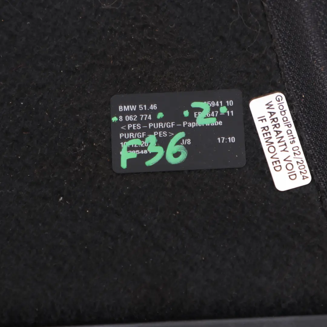BMW F36 Parcel Shelf Trunk Rear Boot Luggage Compartment Anthracite - SKU 8062774 - Part number 8062774
