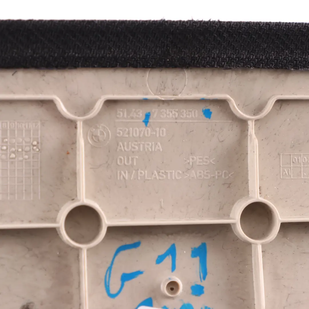 Third Brake Light Stop Lamp Trim Cover Headliner Panel Antracite 7355350 to BMW G11 with Part number 8062869 BMW G11 Third Brake Light Stop Lamp Trim Cover Headliner Panel Antracite 7355350 - SKU 8062869 - Part number 8062869