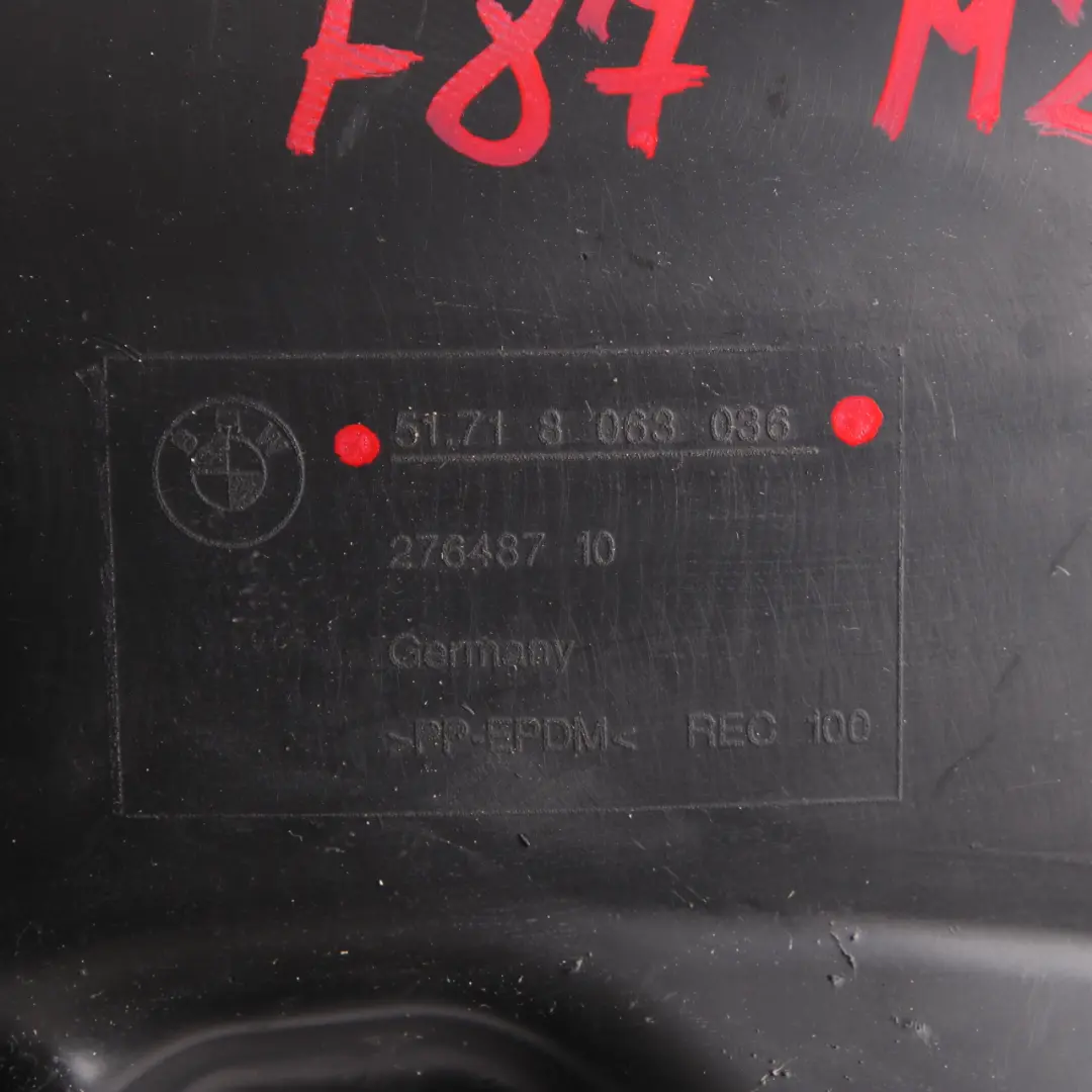 Pokrywa Nadkole Prawy Tył do BMW F87 M2 o numerze 8063036 BMW F87 M2 Pokrywa Nadkole Prawy Tył - SKU 8063036 - Numer Części 8063036