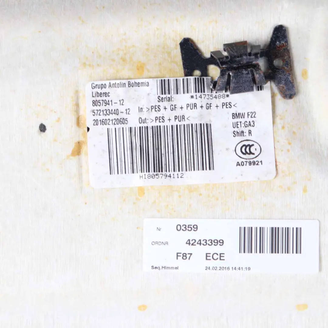 Complete Headlining BMW F22 F87 M2 Roof Lining Black M Sport Pillars + Handles to with Part number 8063109 Complete Headlining BMW F22 F87 M2 Roof Lining Black M Sport Pillars + Handles - SKU 8063109-1 - Part number 8063109