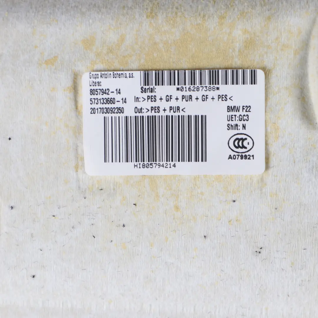 Headlining Sunroof Roof Lining Cover Trim Anthracite to BMW F22 F87 M2 with Part number 8063147 BMW F22 F87 M2 Headlining Sunroof Roof Lining Cover Trim Anthracite - SKU 8063147 - Part number 8063147